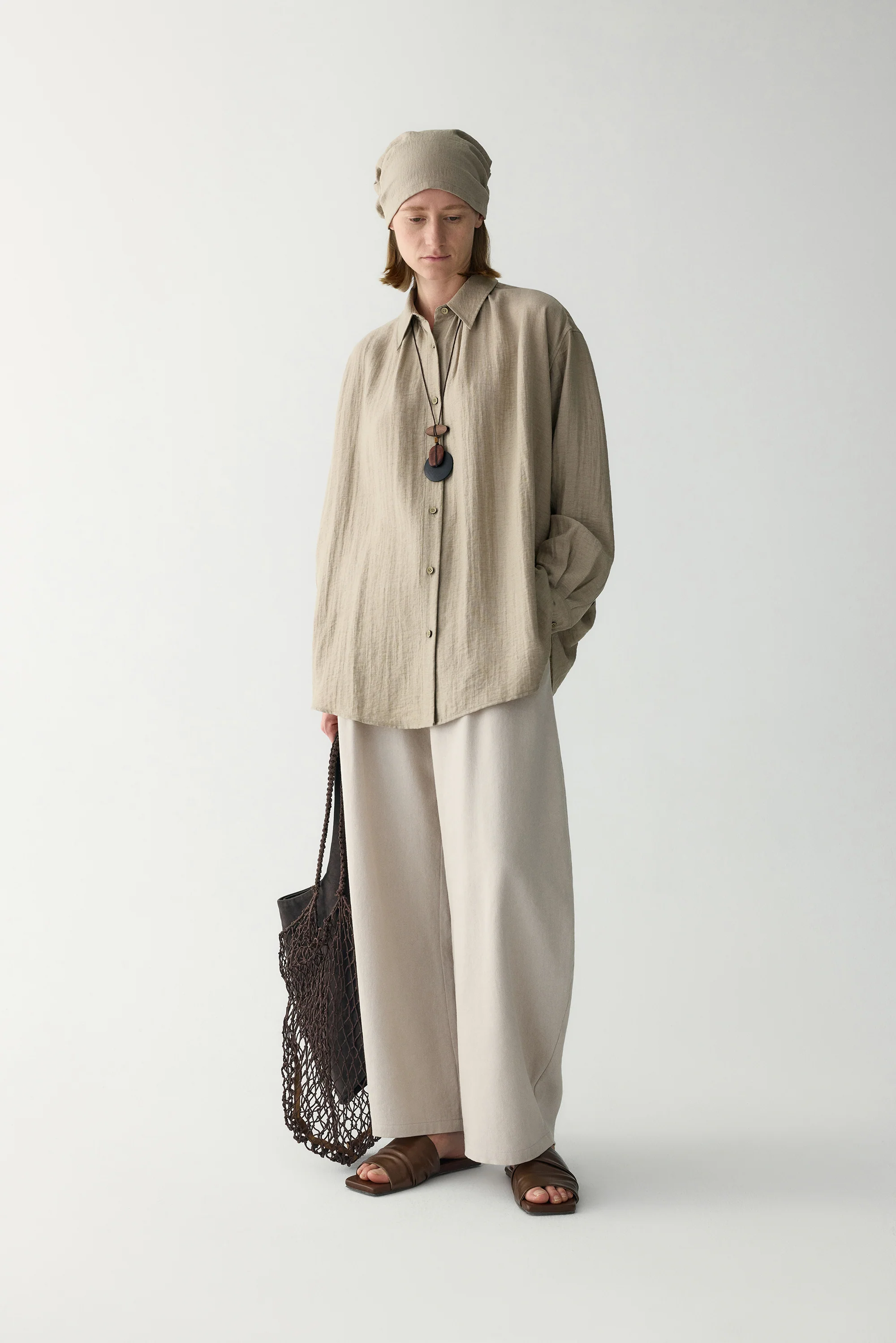 Linen Wide-leg Barrel Pants - Image 11