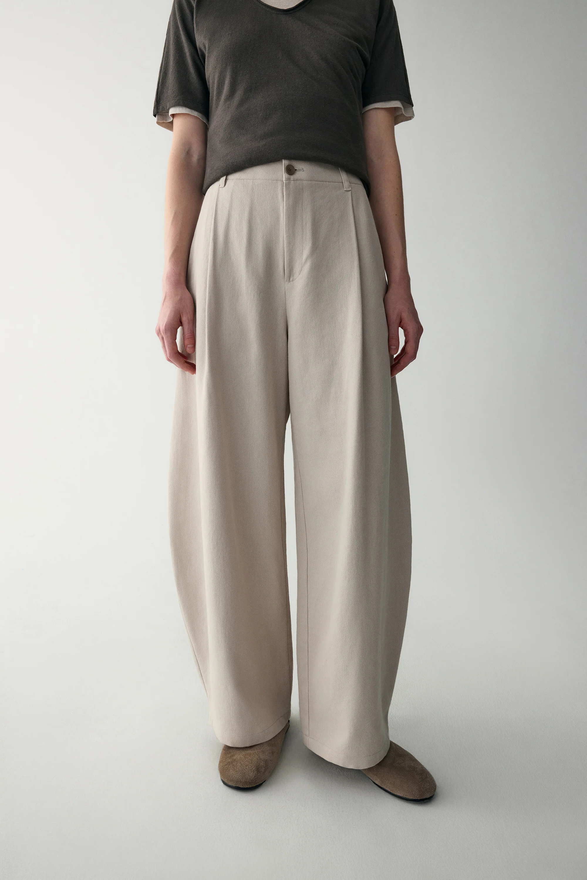 Linen Wide-leg Barrel Pants - Image 12