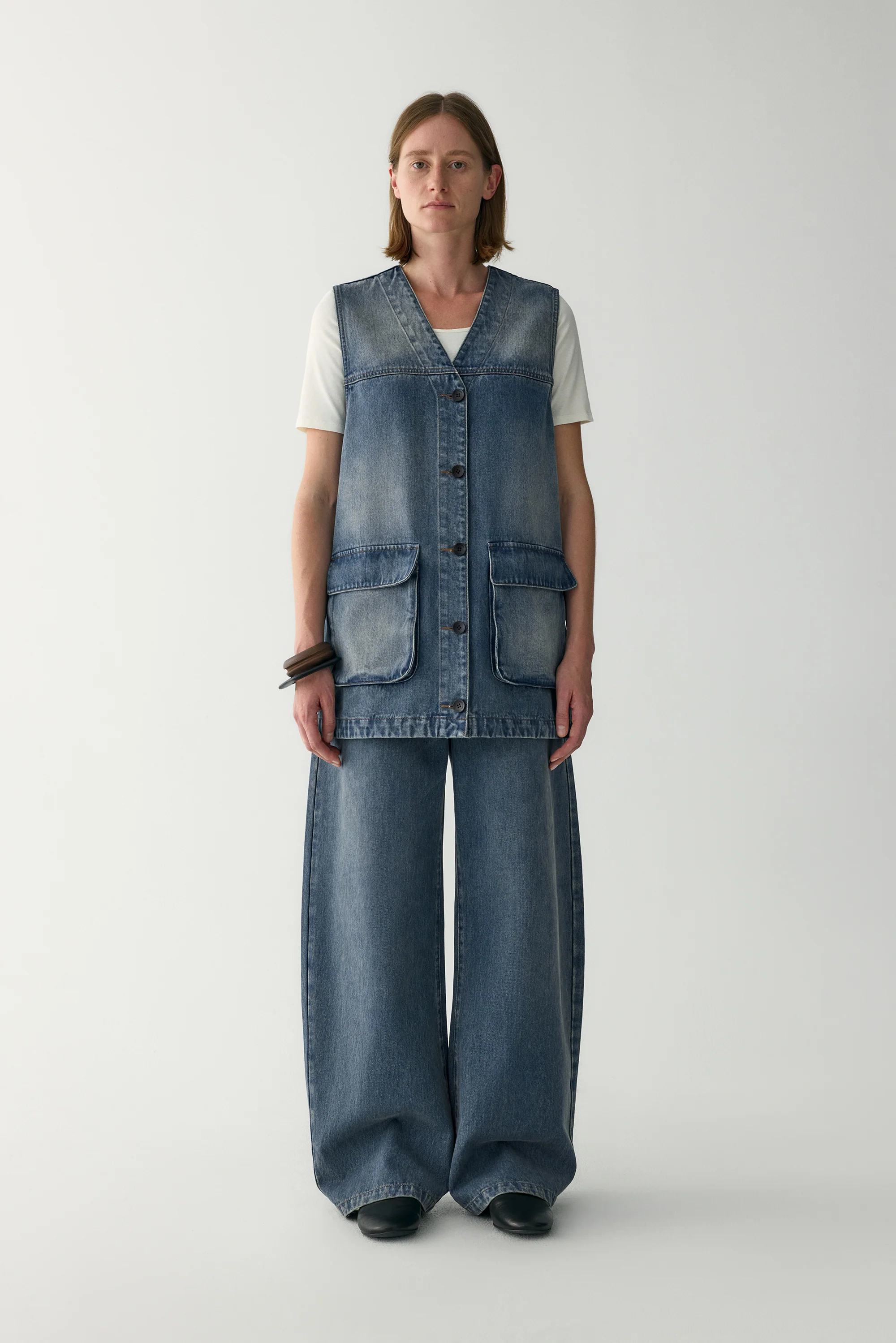 Washed Retro Curved Jeans - Image 12