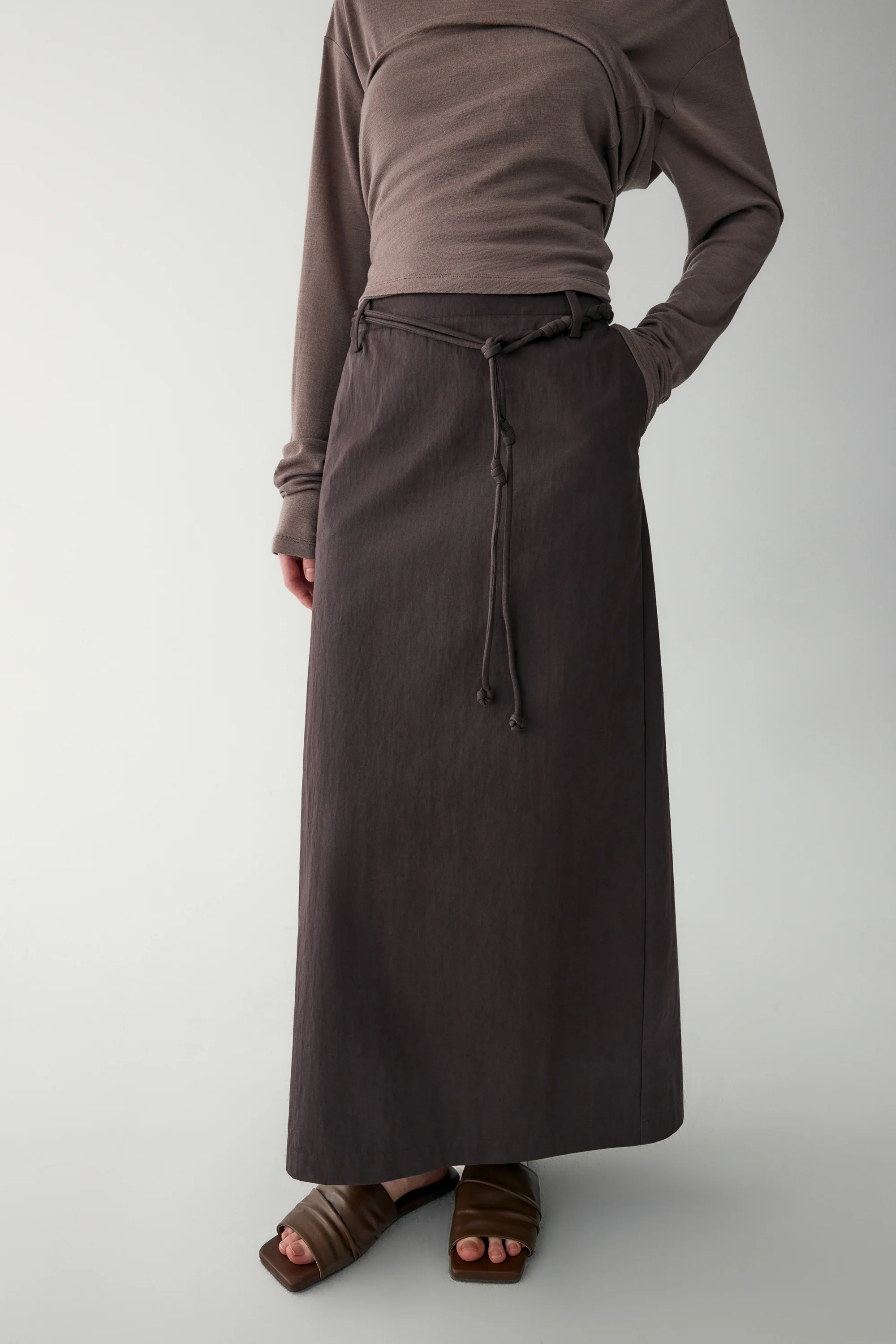 Straight Midi Skirt With Handmade Belt - Image 19