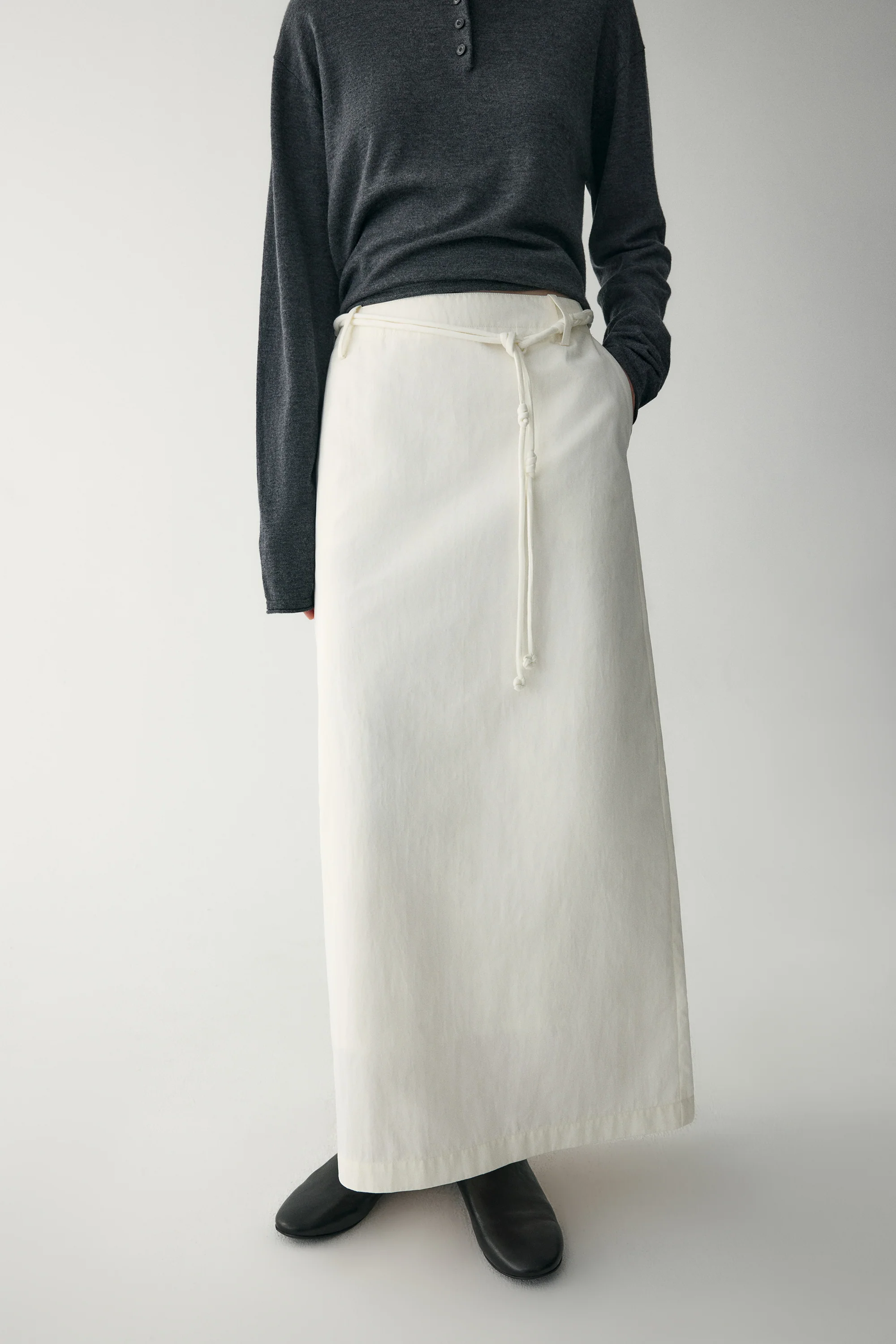 Straight Midi Skirt With Handmade Belt - Image 8