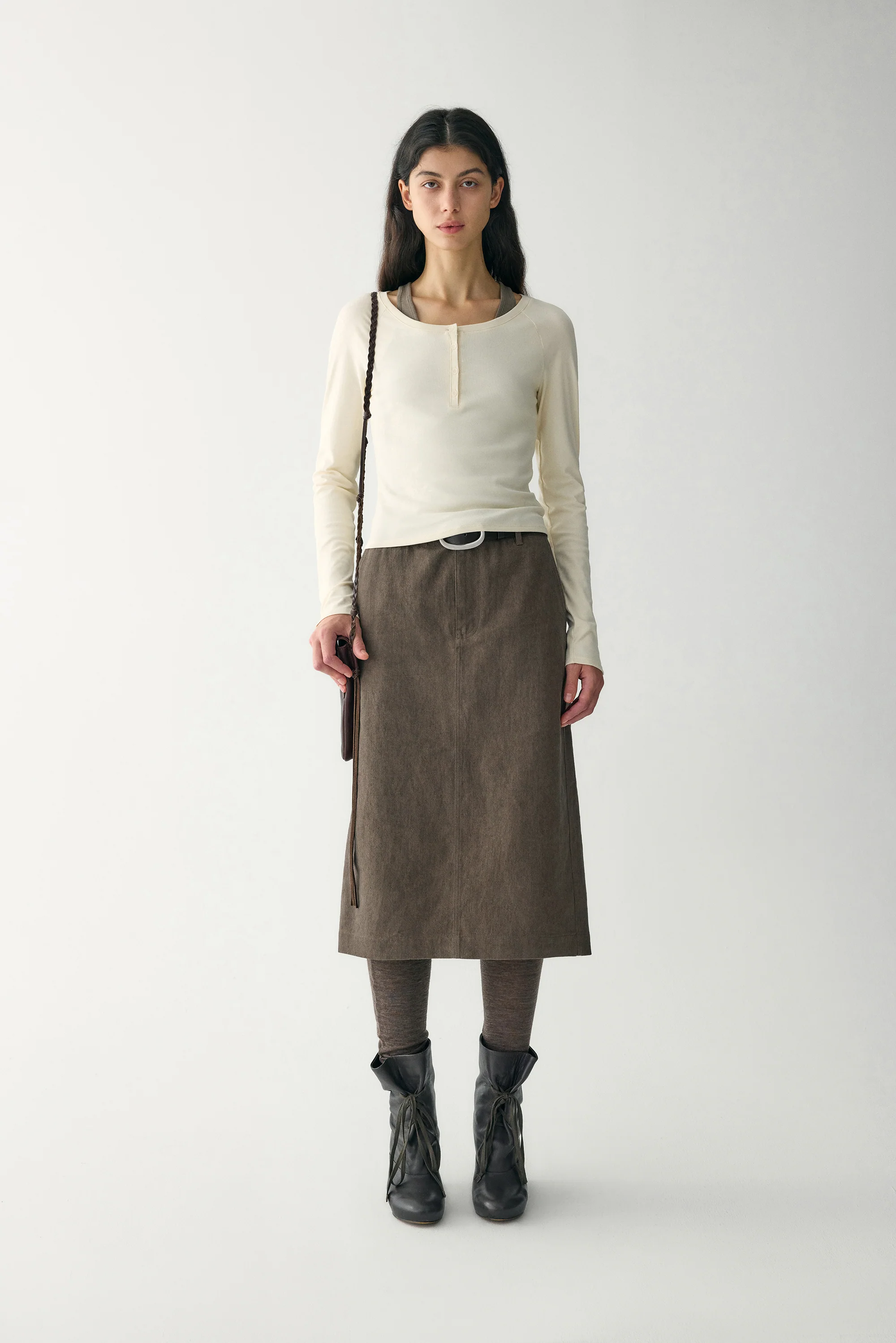Cotton-linen Denim Skirt - Image 10
