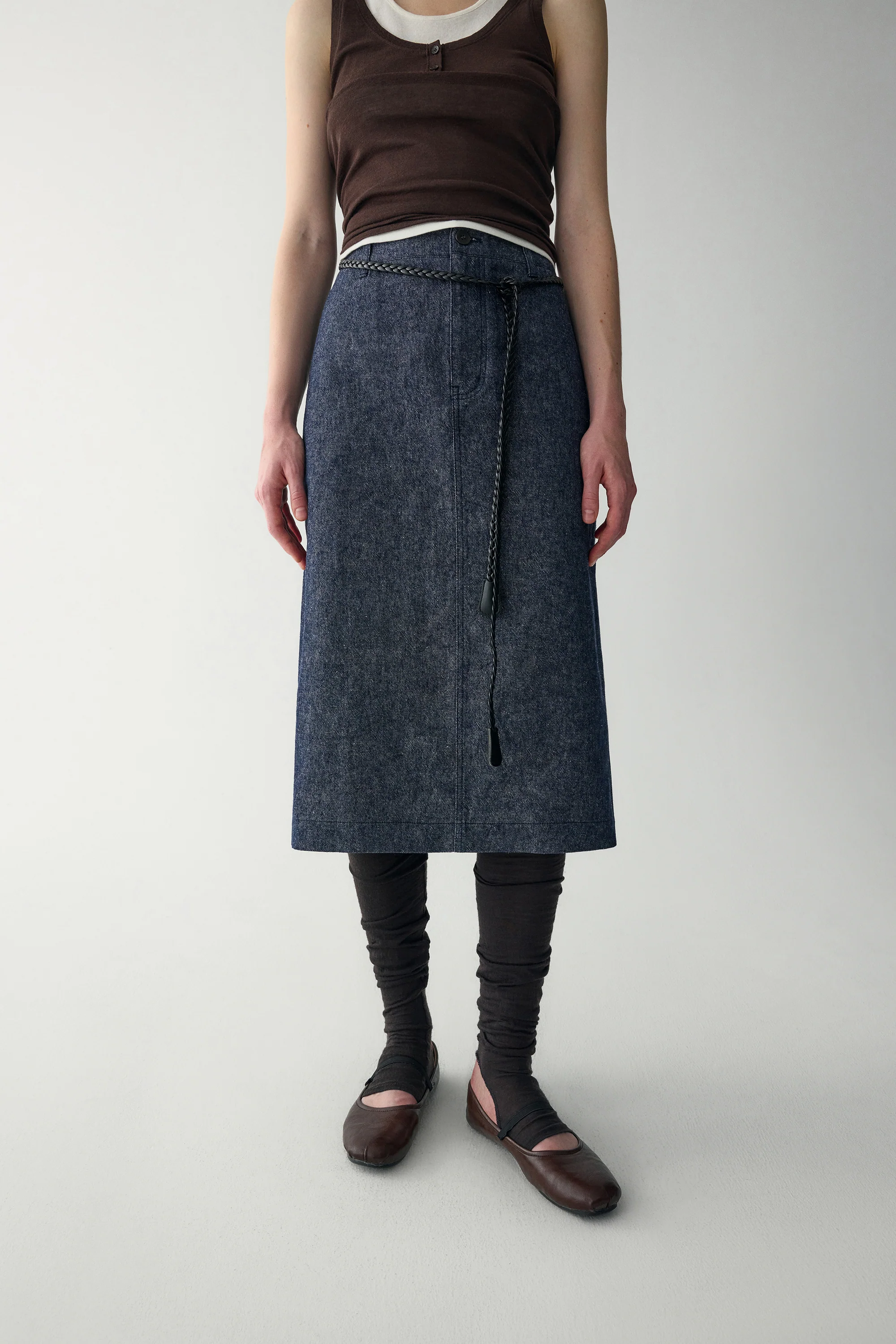 Cotton-linen Denim Skirt - Image 6