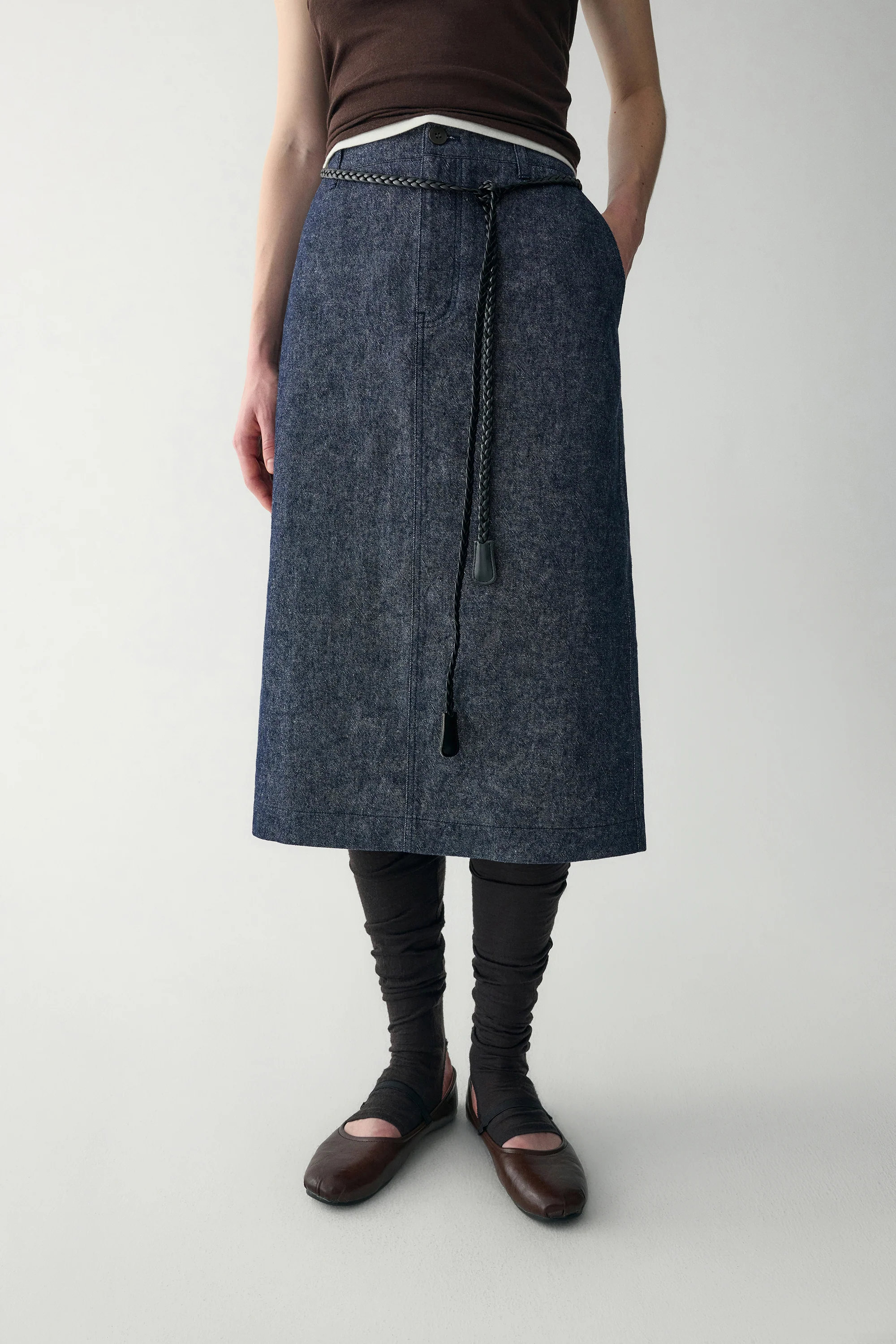 Cotton-linen Denim Skirt - Image 7