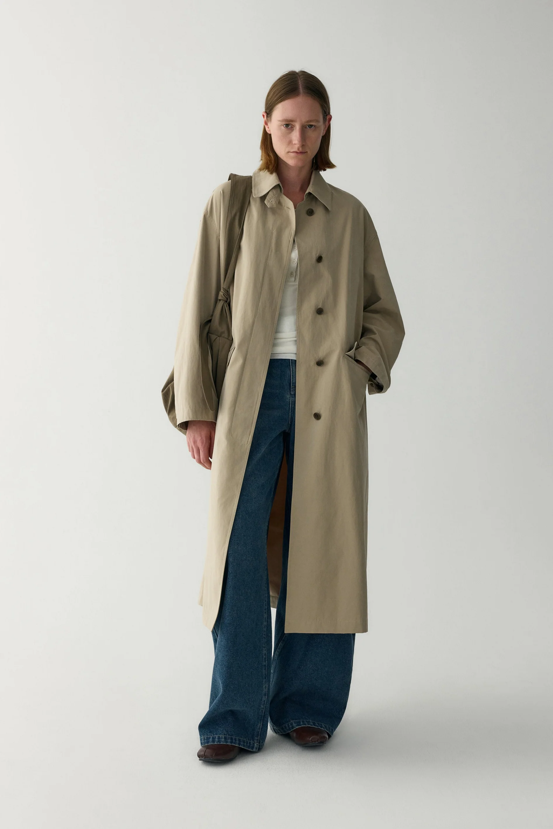 Peach Skin Trench Coat - Image 3