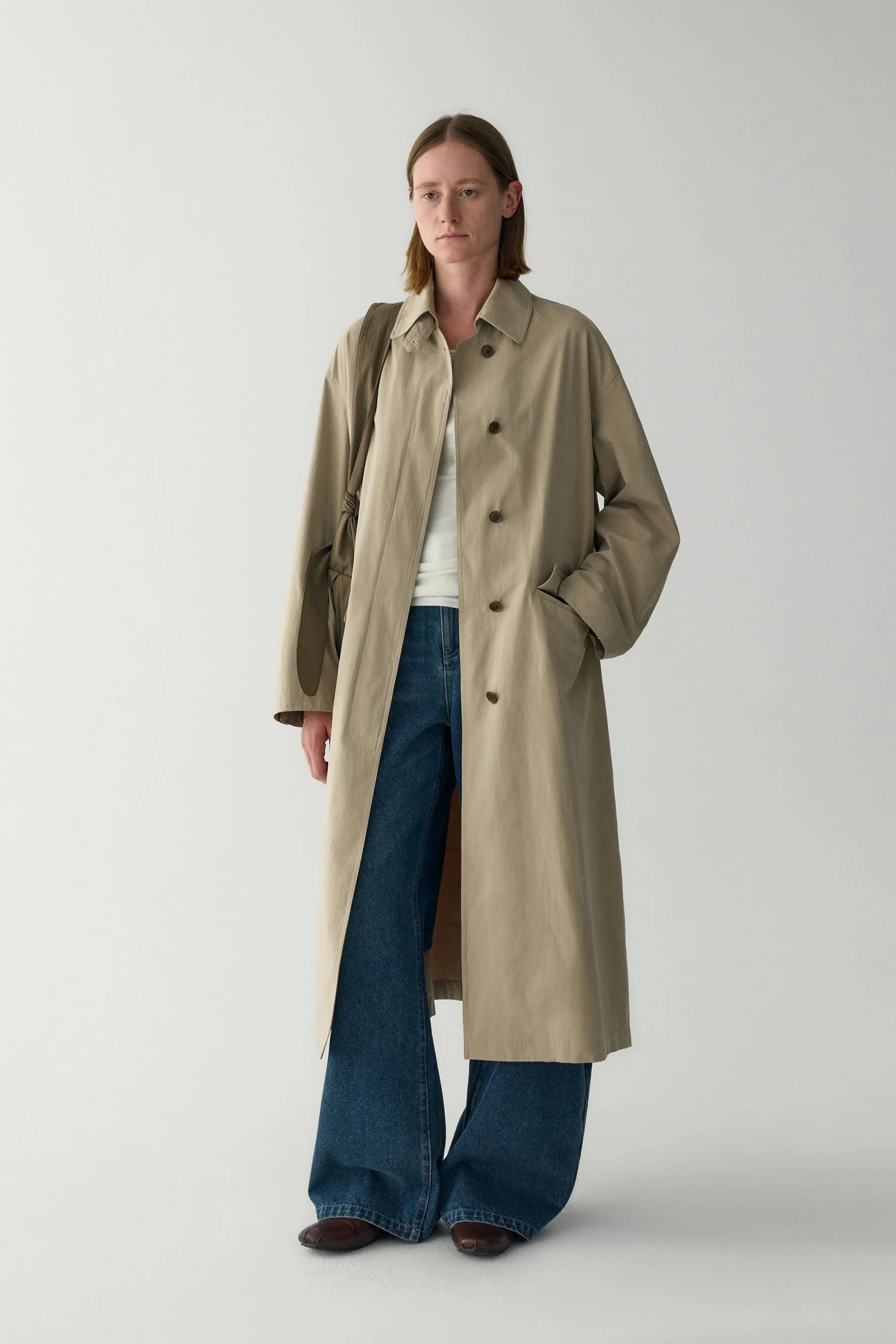 Peach Skin Trench Coat - Image 4