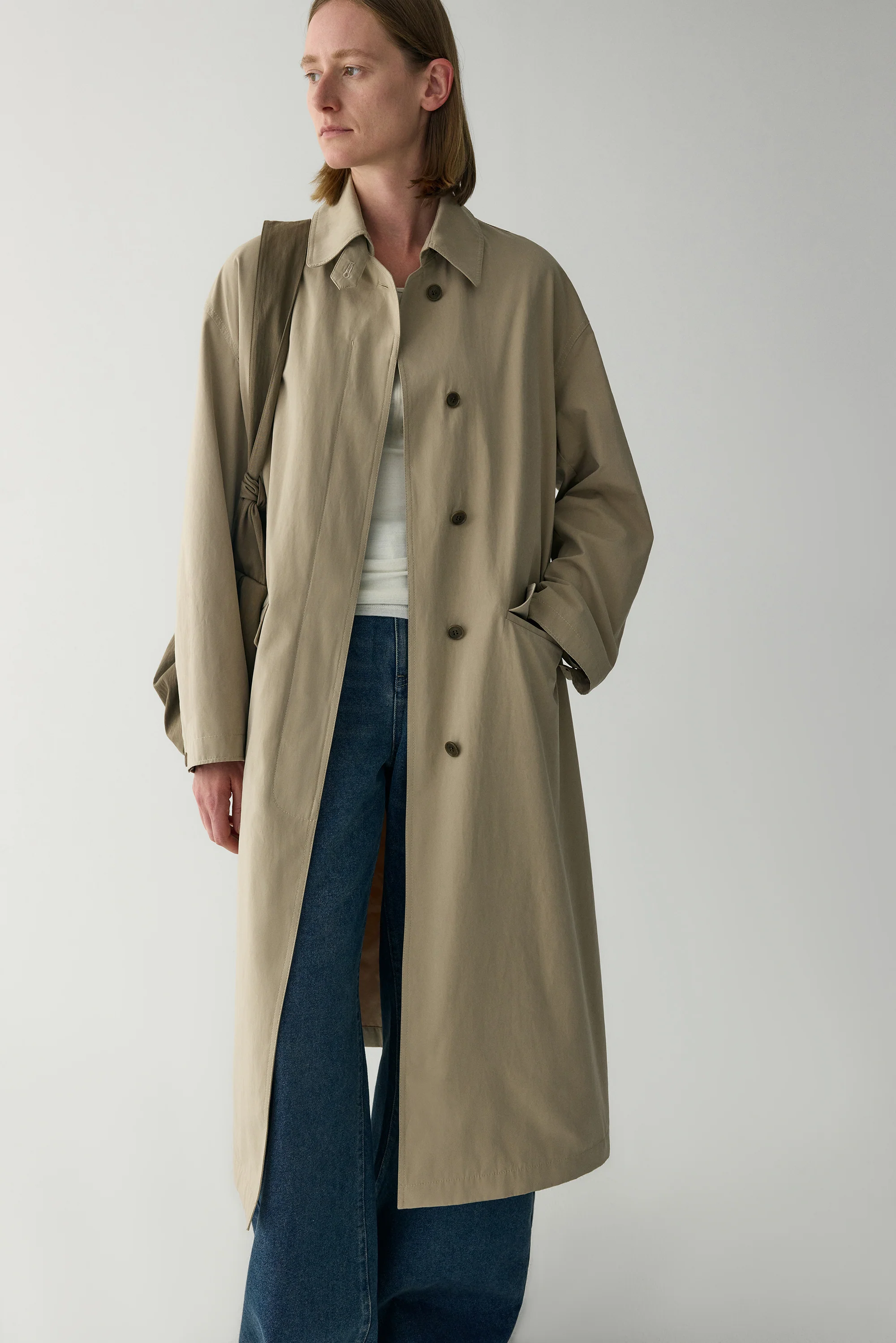 Peach Skin Trench Coat - Image 6