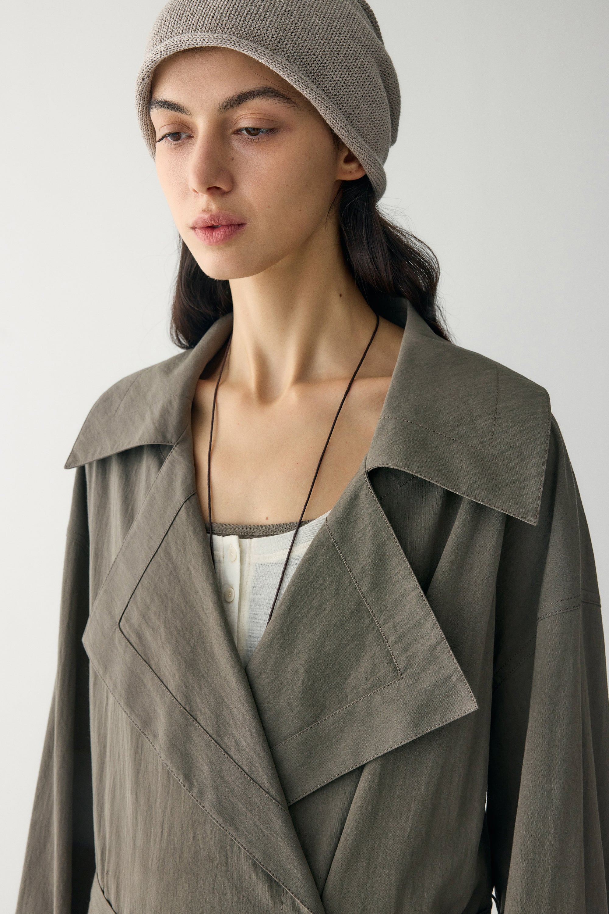 Wide Lapel Trench Coat - Image 11