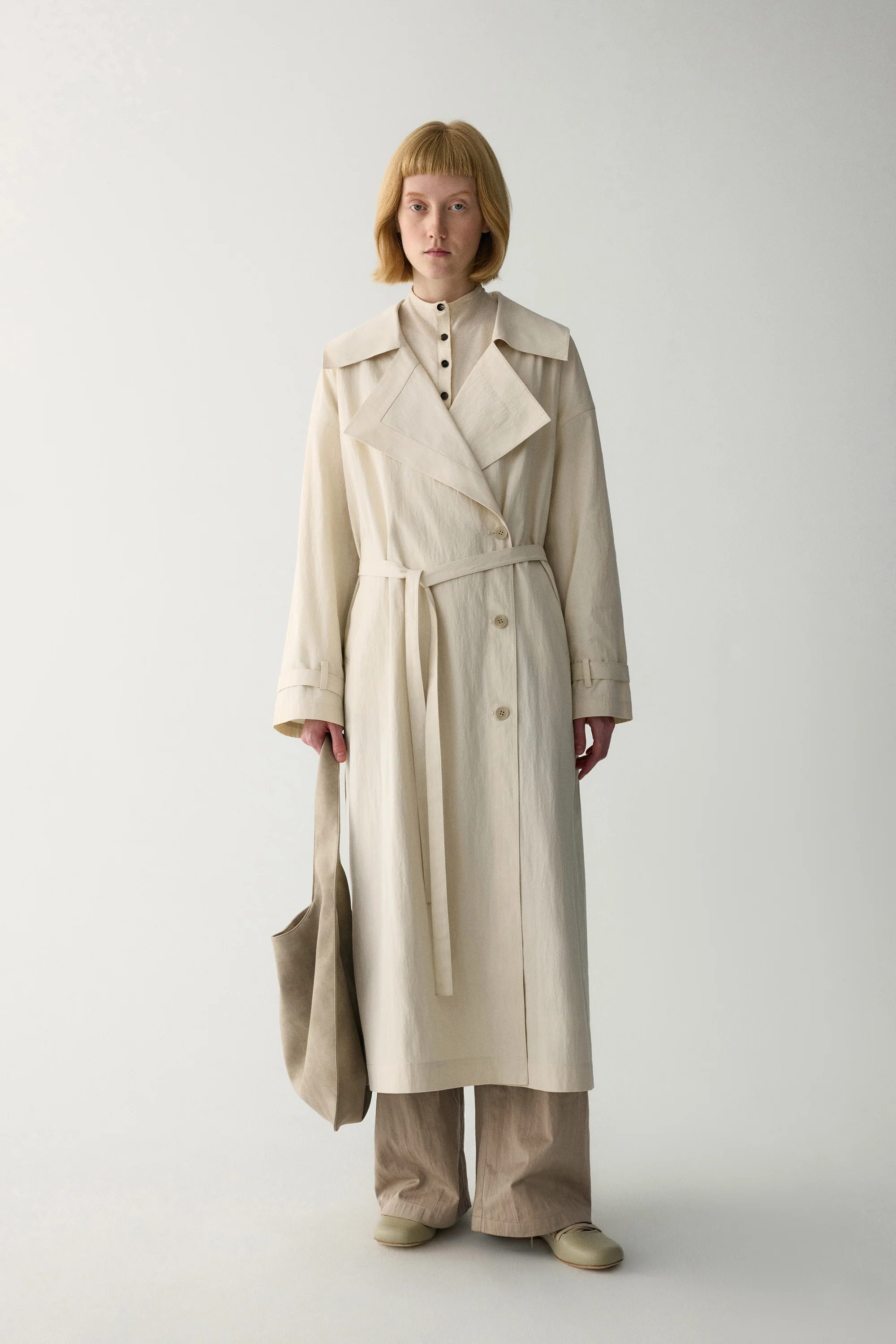 Wide Lapel Trench Coat - Image 16