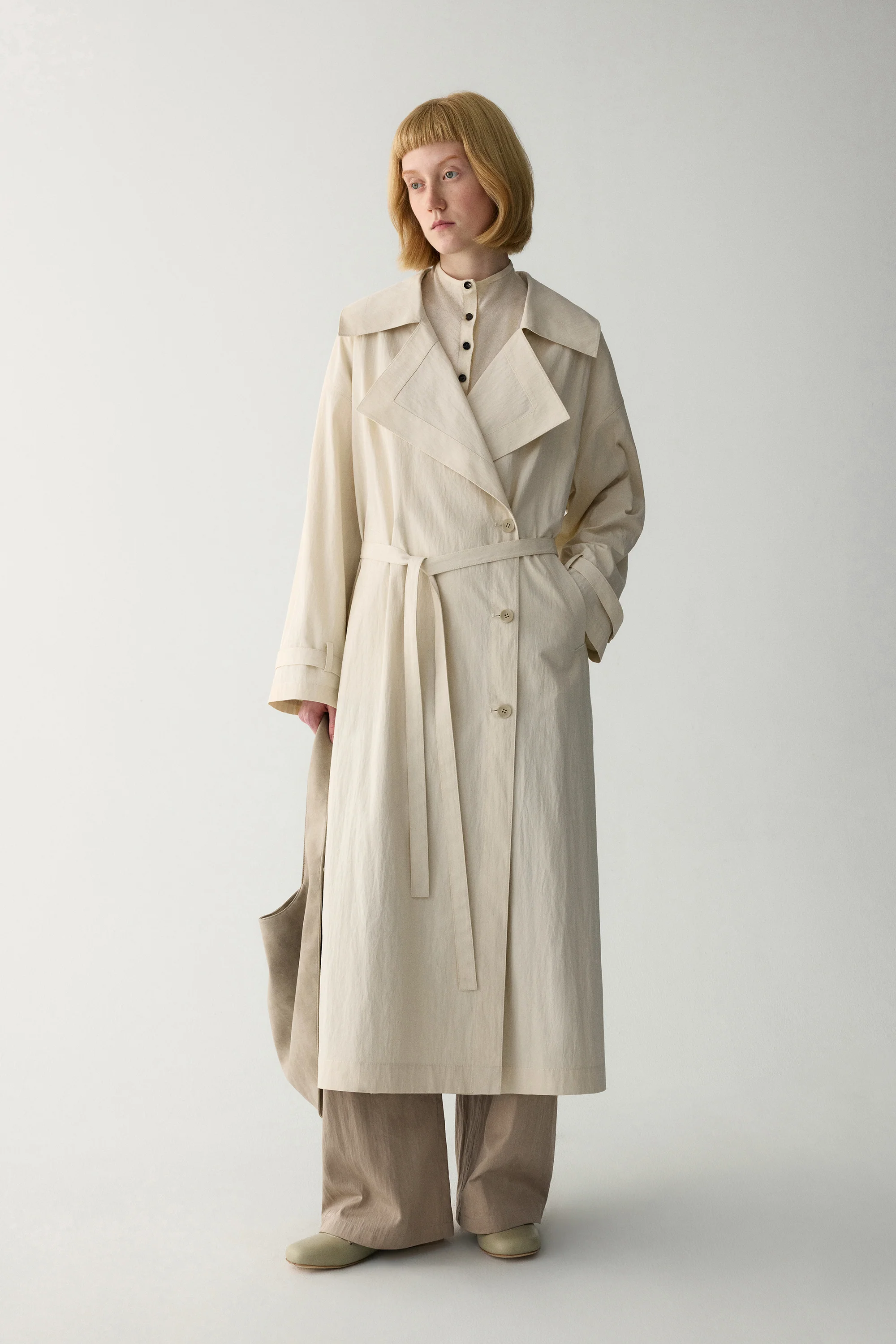 Wide Lapel Trench Coat - Image 17