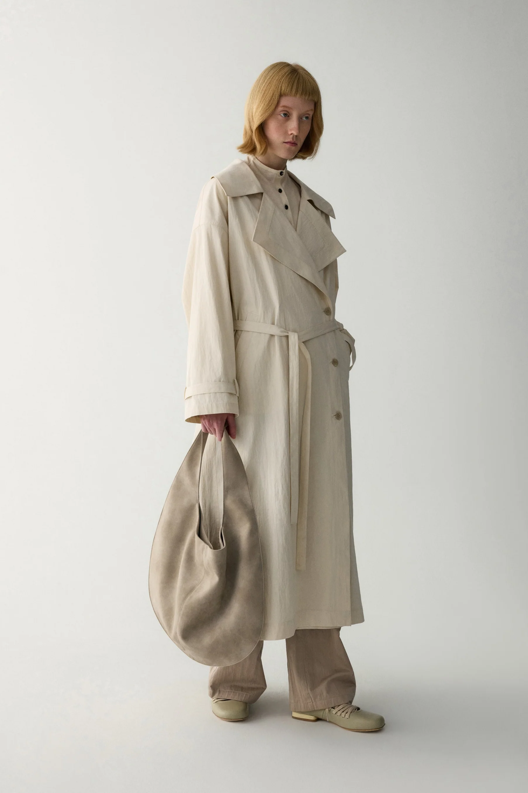 Wide Lapel Trench Coat - Image 18