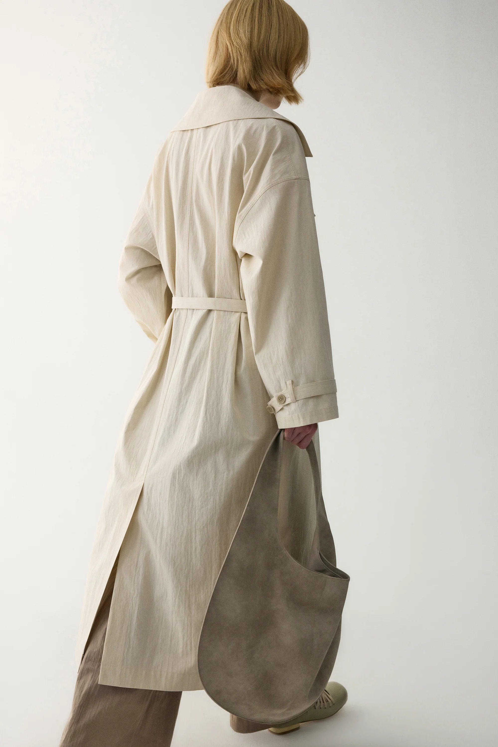 Wide Lapel Trench Coat - Image 21
