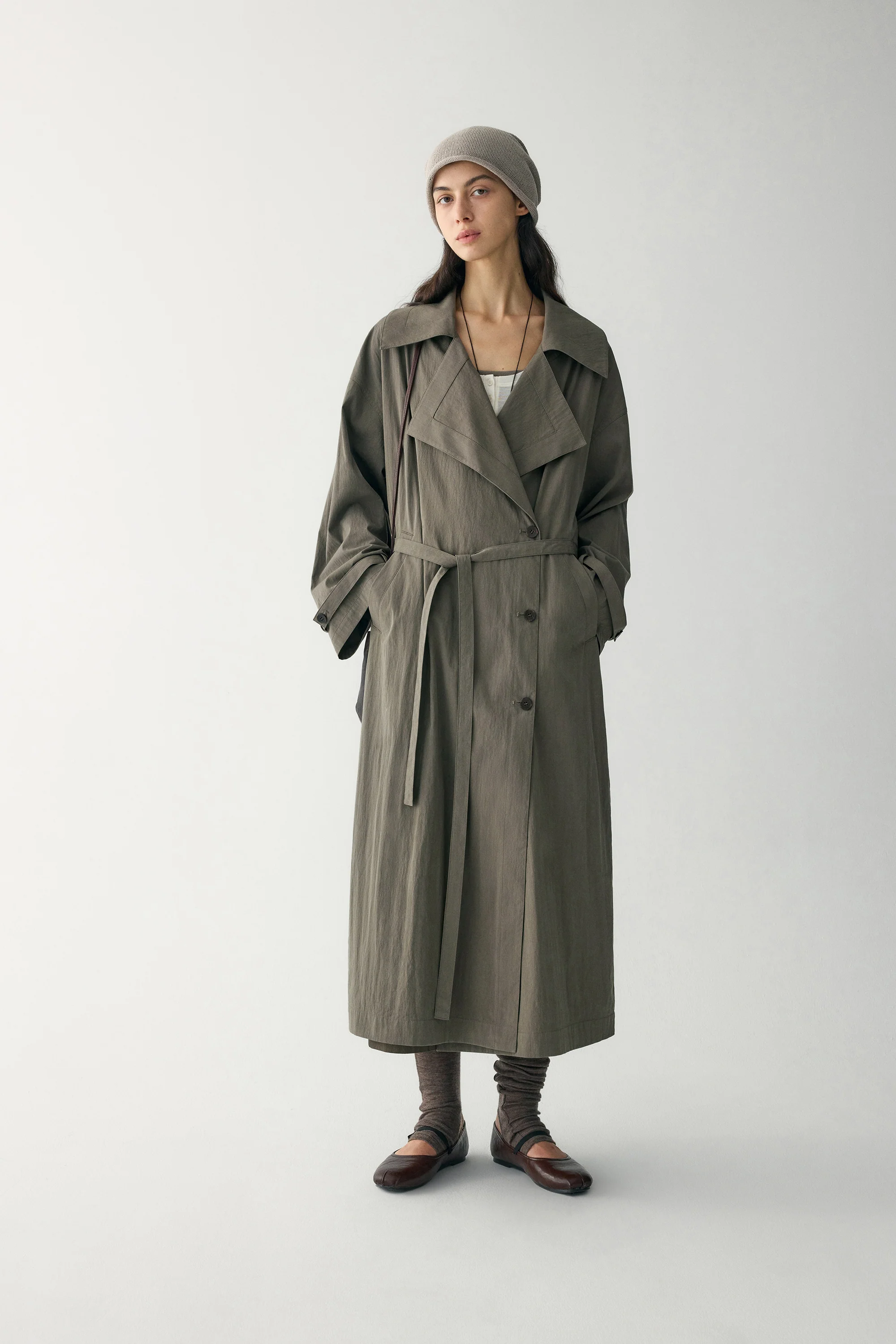 Wide Lapel Trench Coat - Image 3