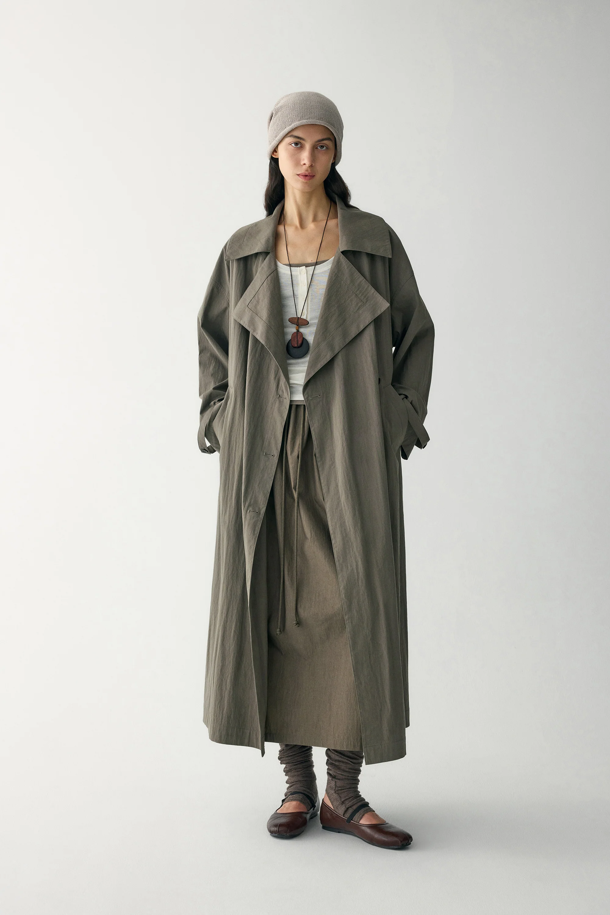 Wide Lapel Trench Coat - Image 5