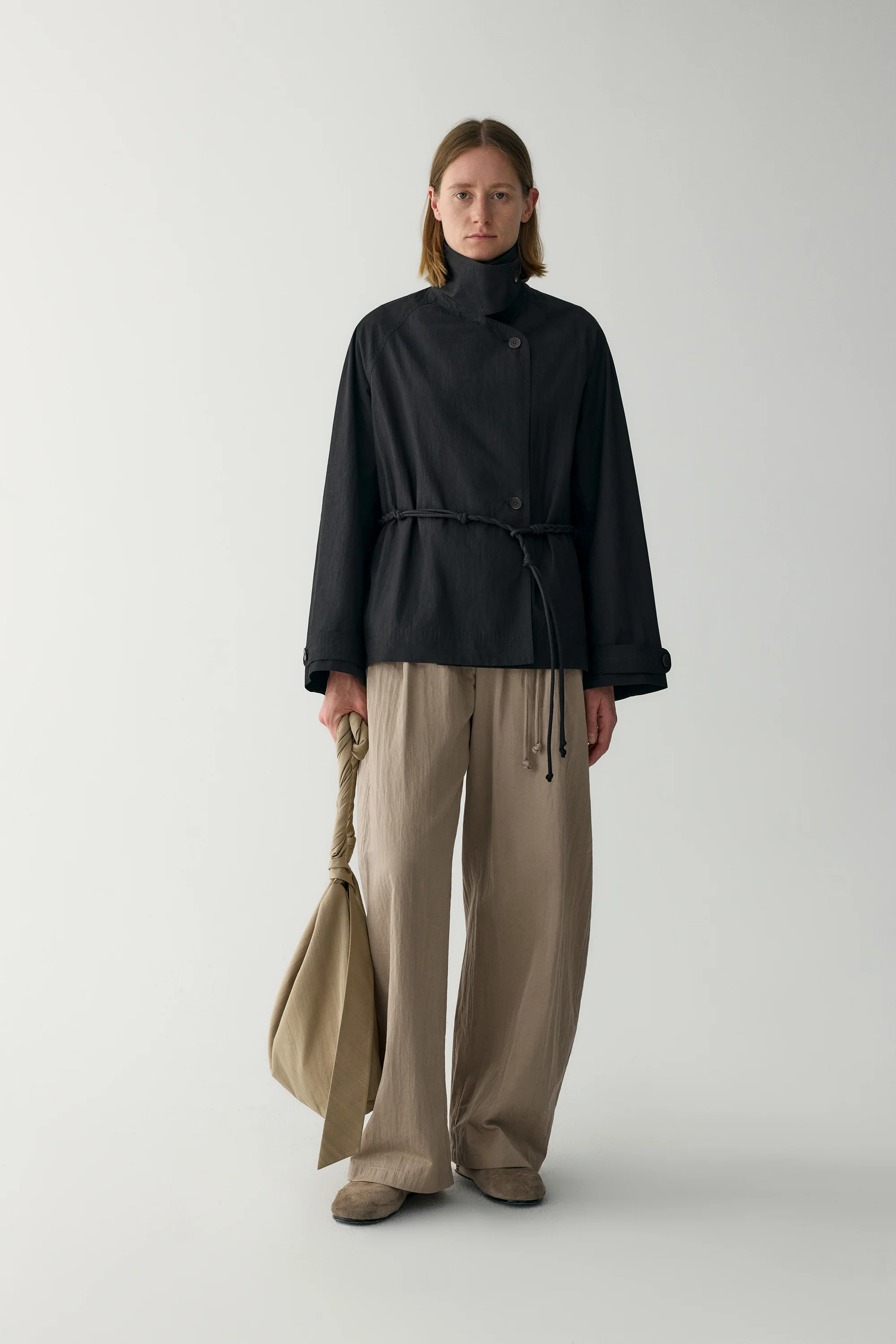 Handmade Belt Short Trench Coat - Image 17