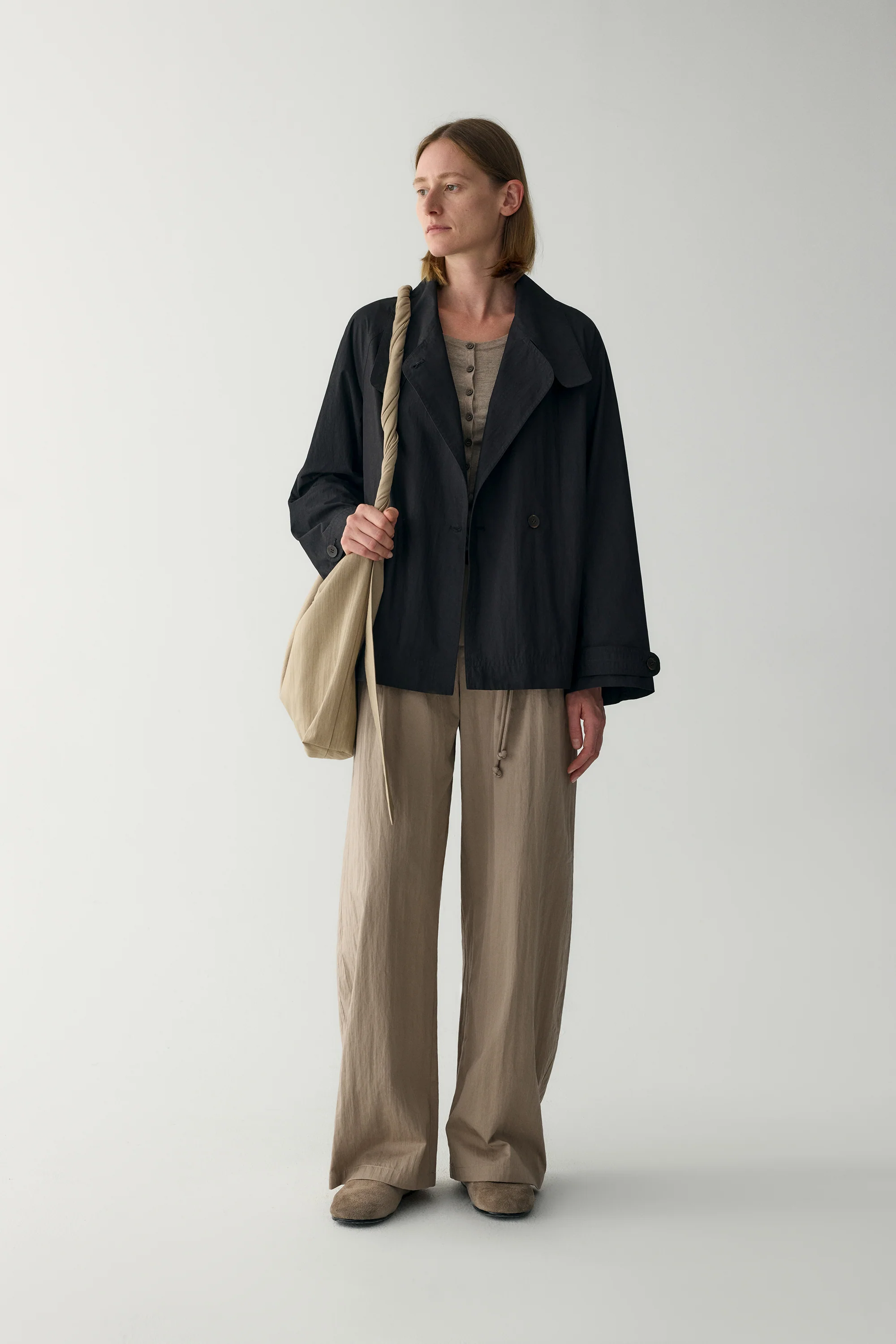 Handmade Belt Short Trench Coat - Image 18