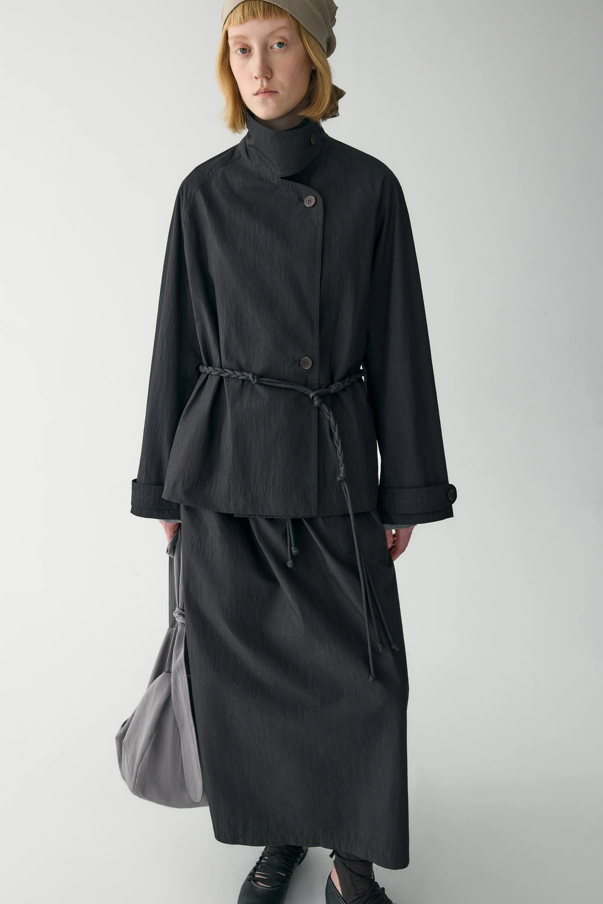 Handmade Belt Short Trench Coat - Image 21