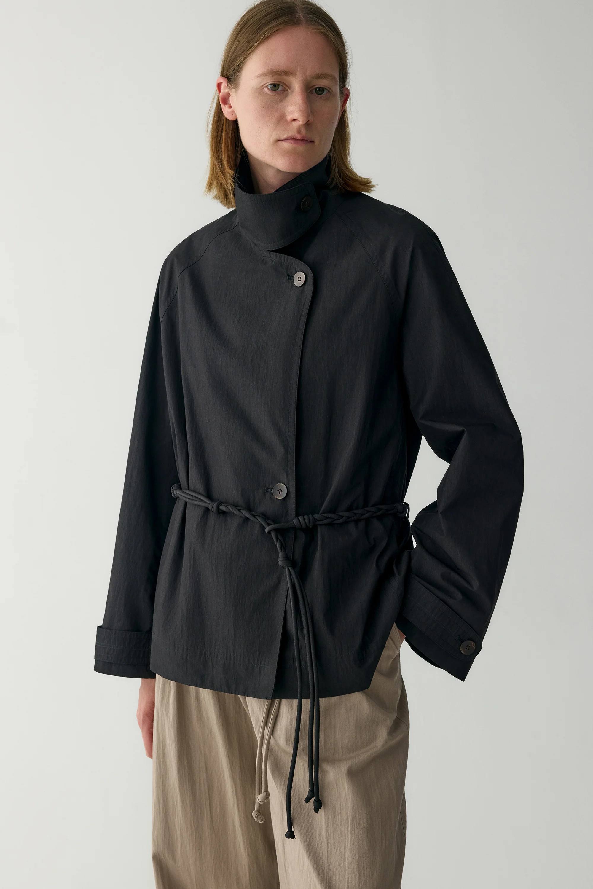 Handmade Belt Short Trench Coat - Image 22