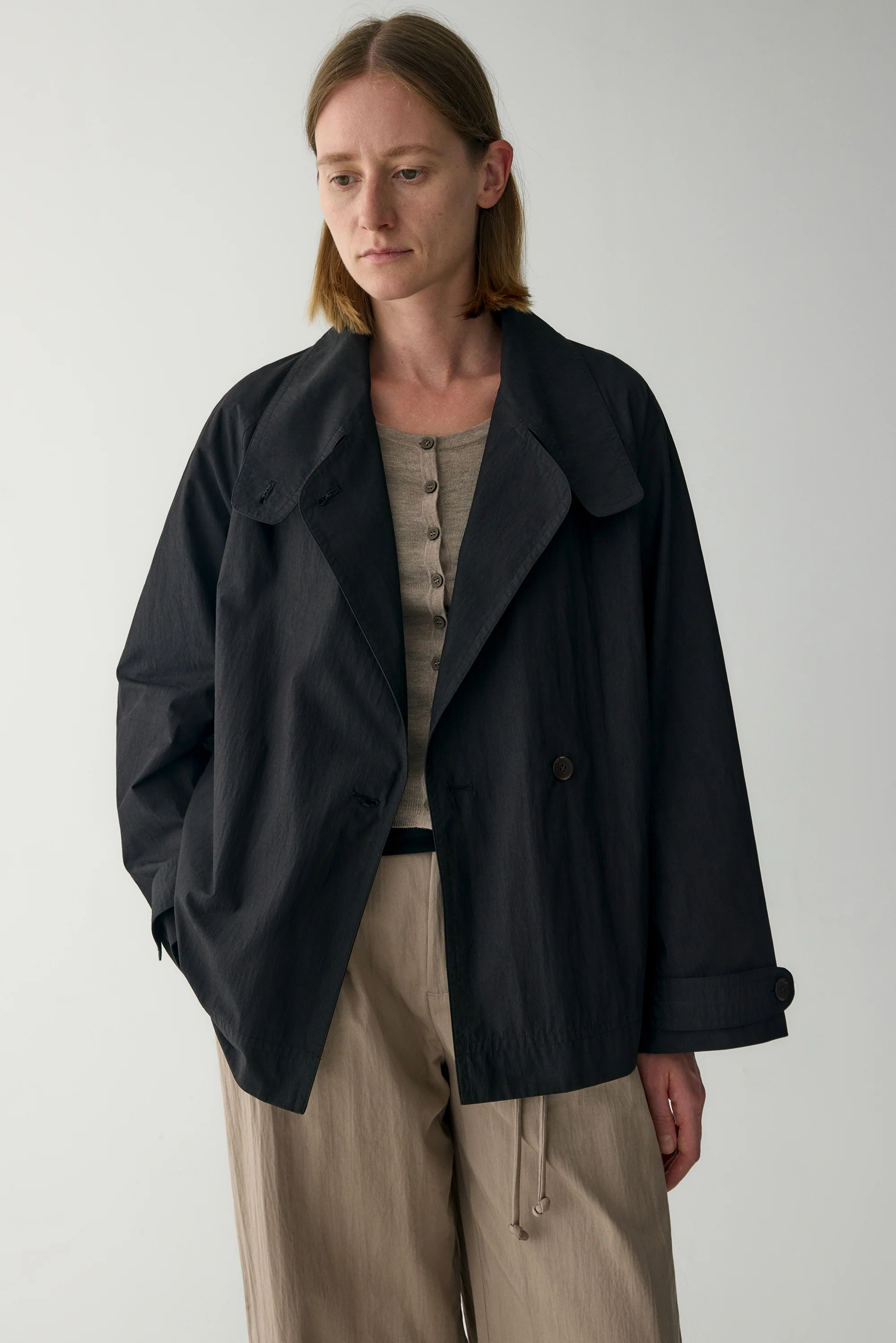 Handmade Belt Short Trench Coat - Image 23