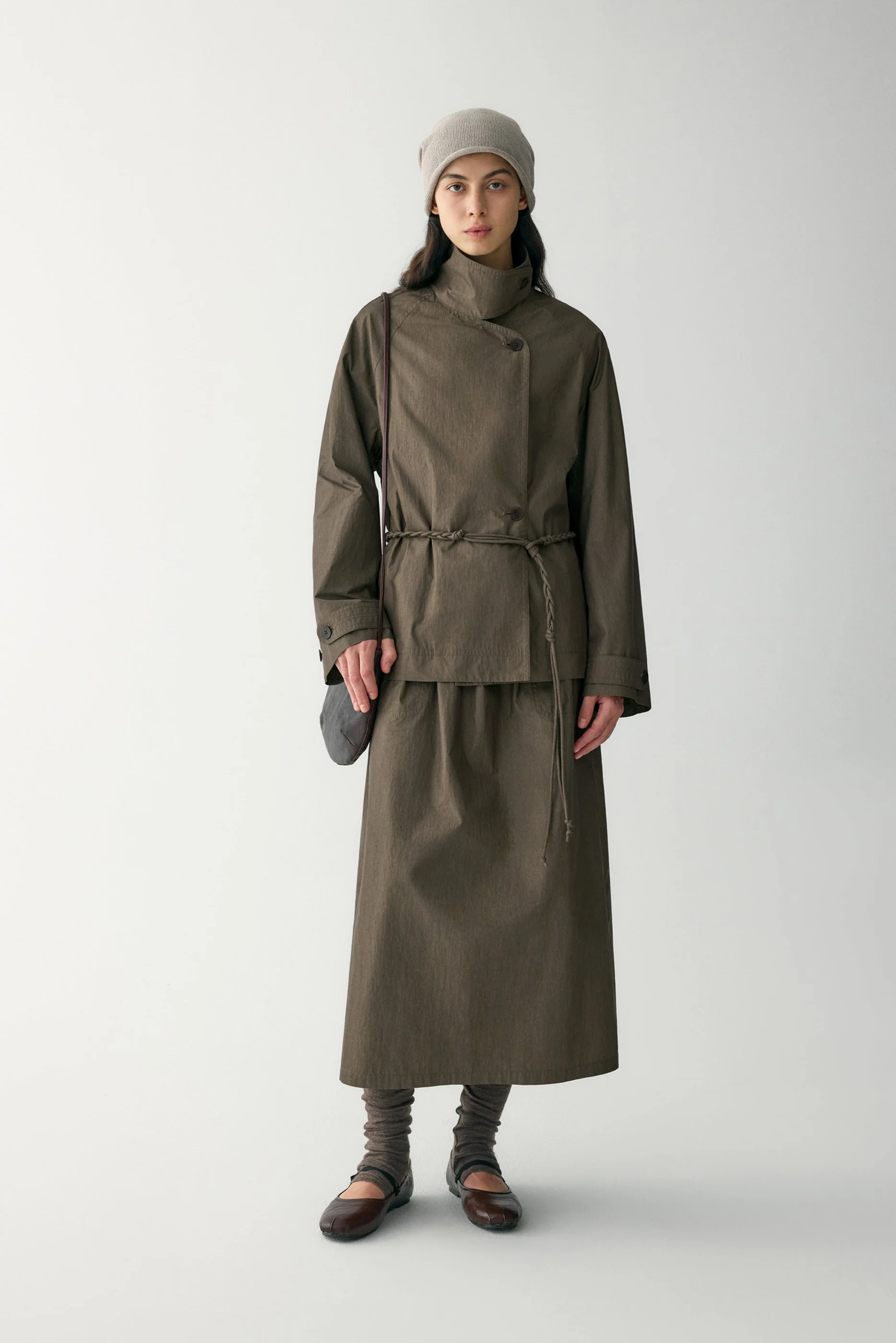 Handmade Belt Short Trench Coat - Image 3