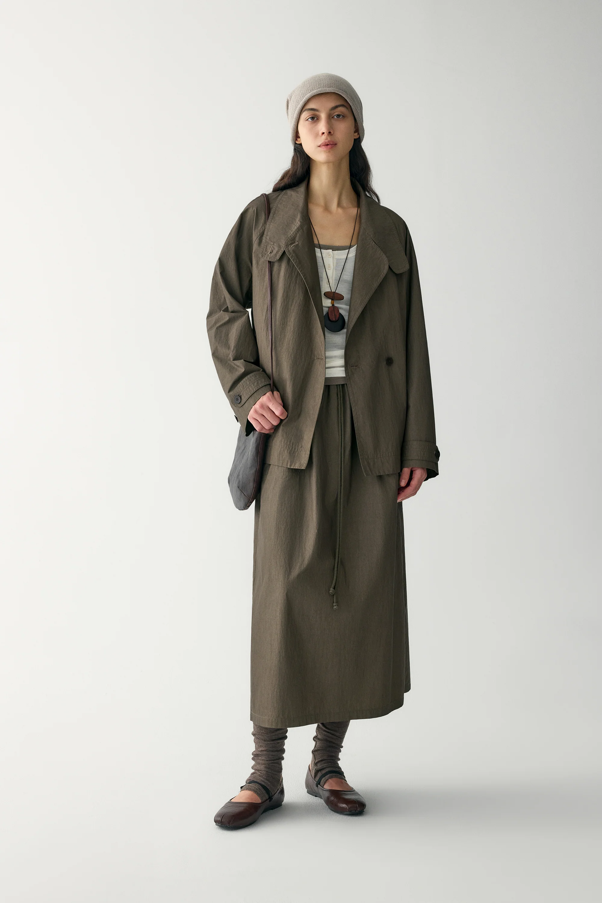 Handmade Belt Short Trench Coat - Image 5