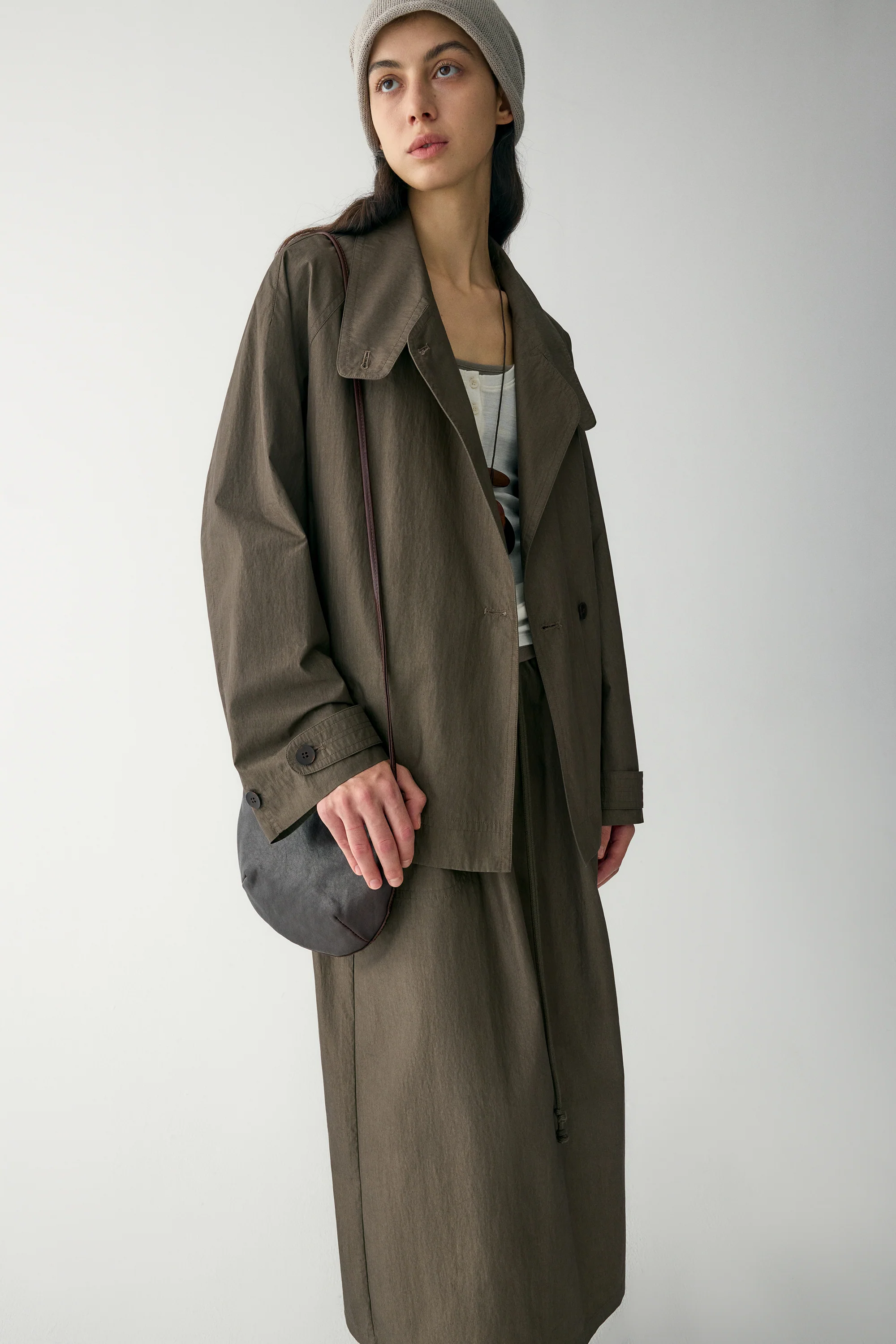 Handmade Belt Short Trench Coat - Image 8
