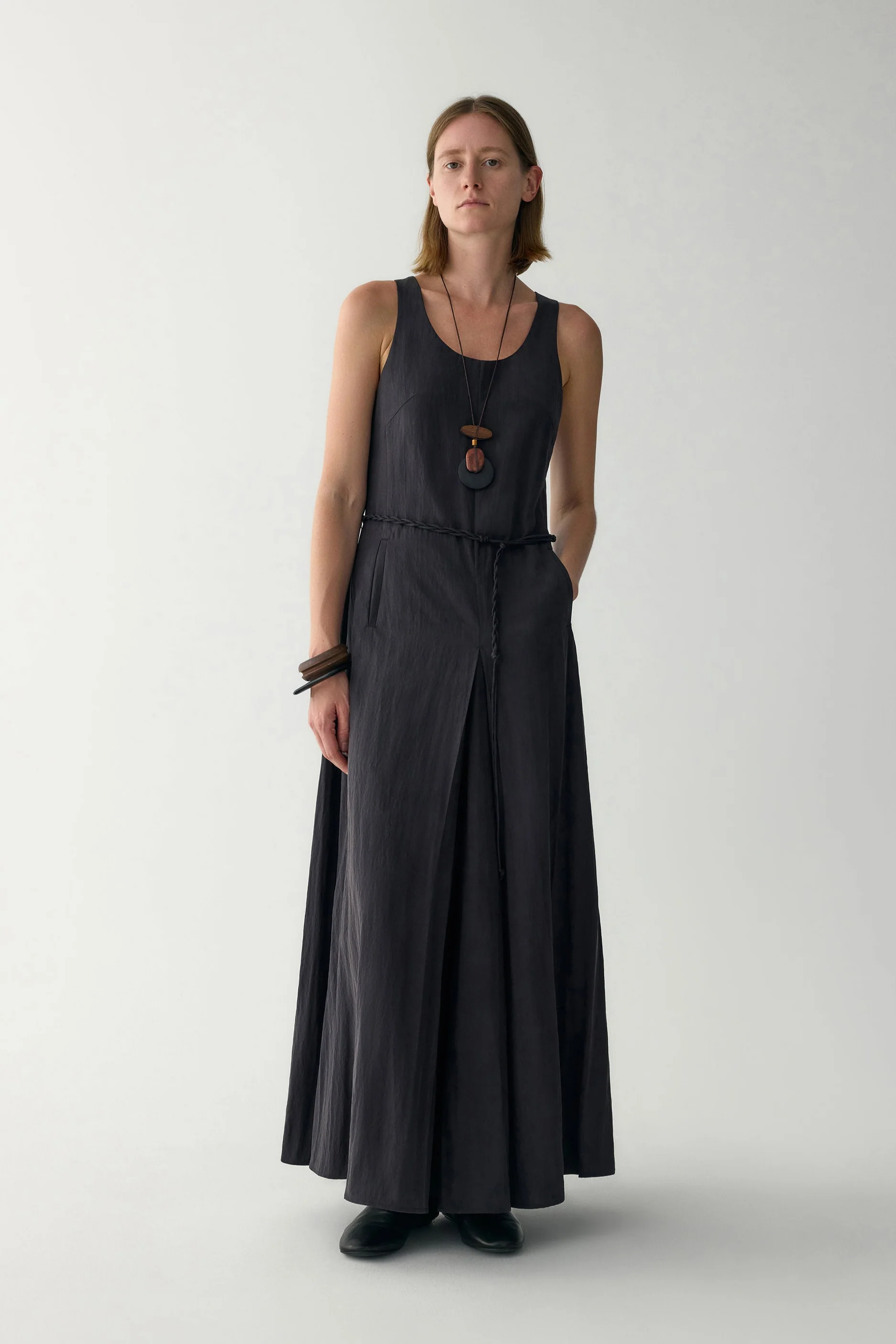 Handmade Belt Sleeveless Dress - Image 14