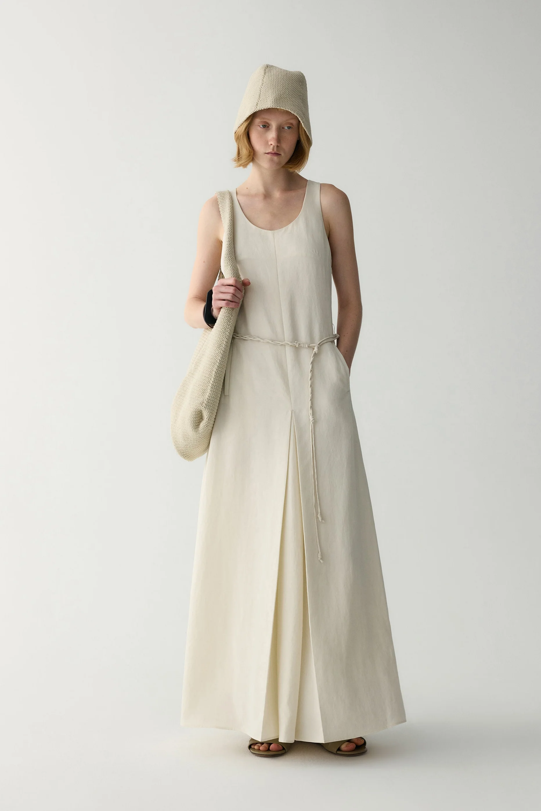 Handmade Belt Sleeveless Dress - Image 3