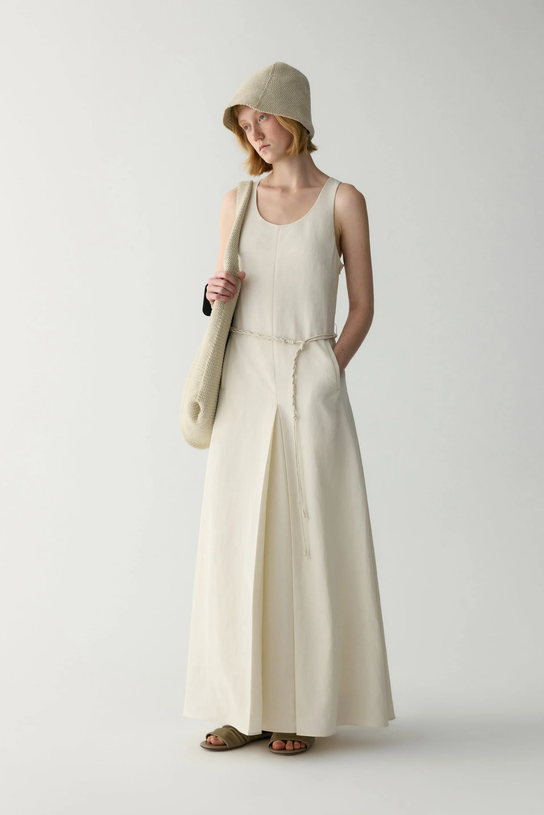 Handmade Belt Sleeveless Dress - Image 4