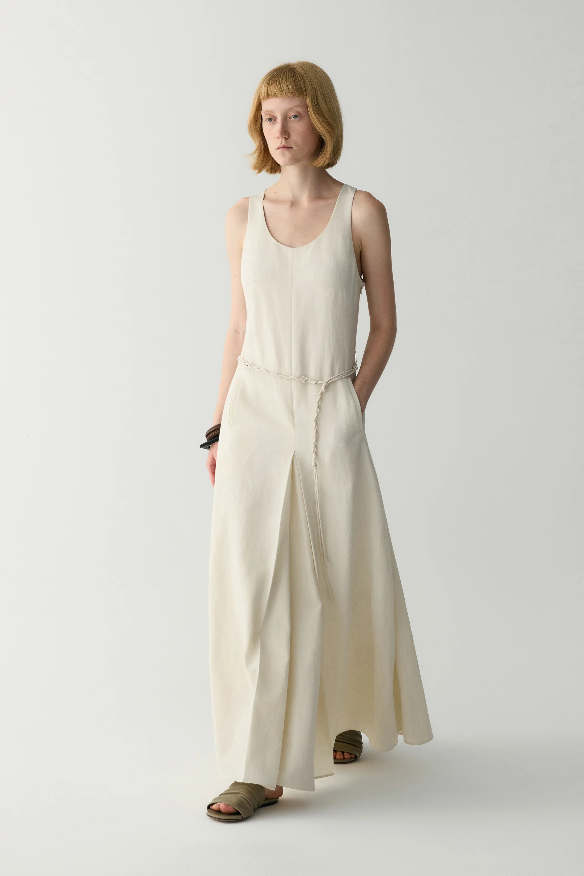 Handmade Belt Sleeveless Dress - Image 5