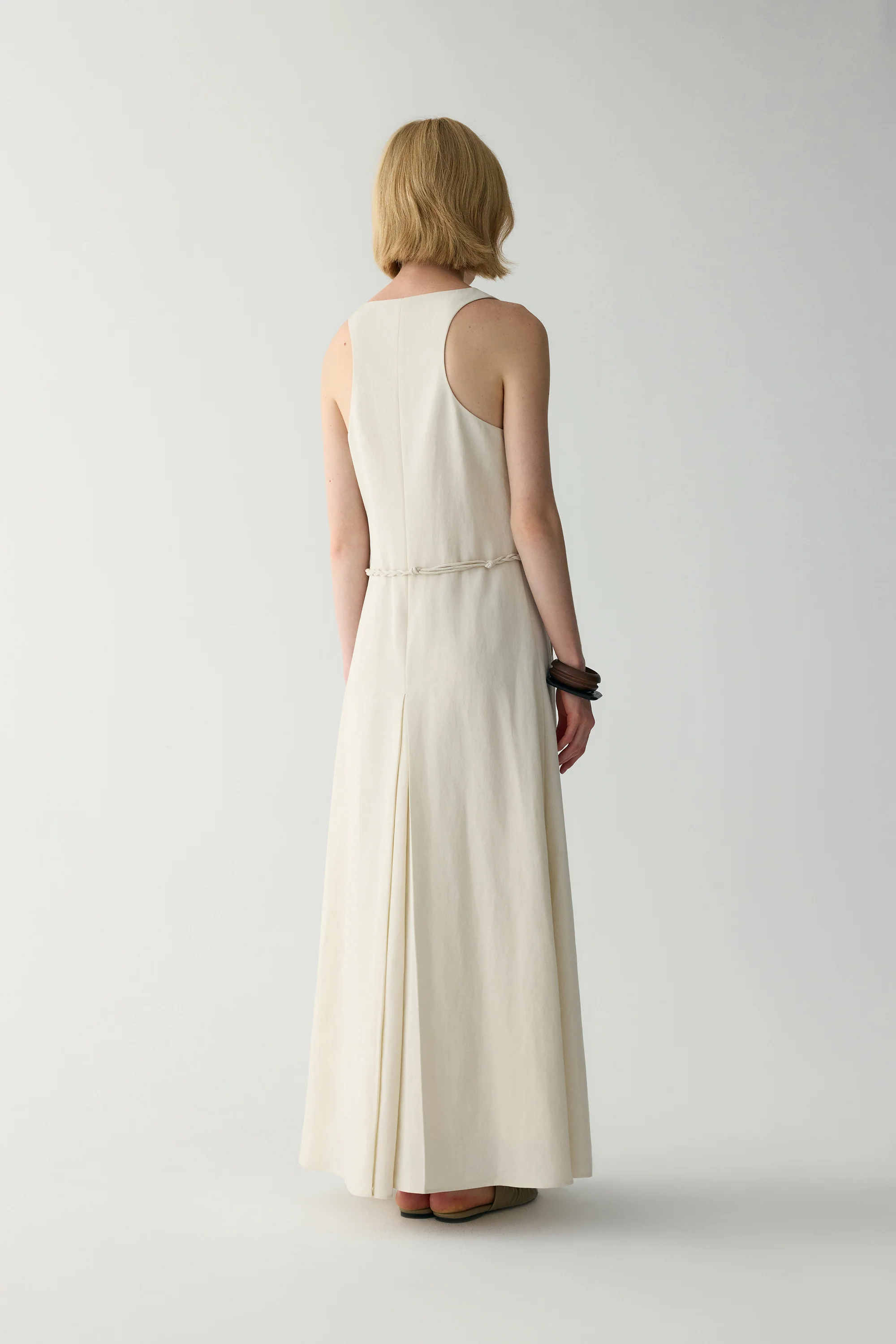 Handmade Belt Sleeveless Dress - Image 6