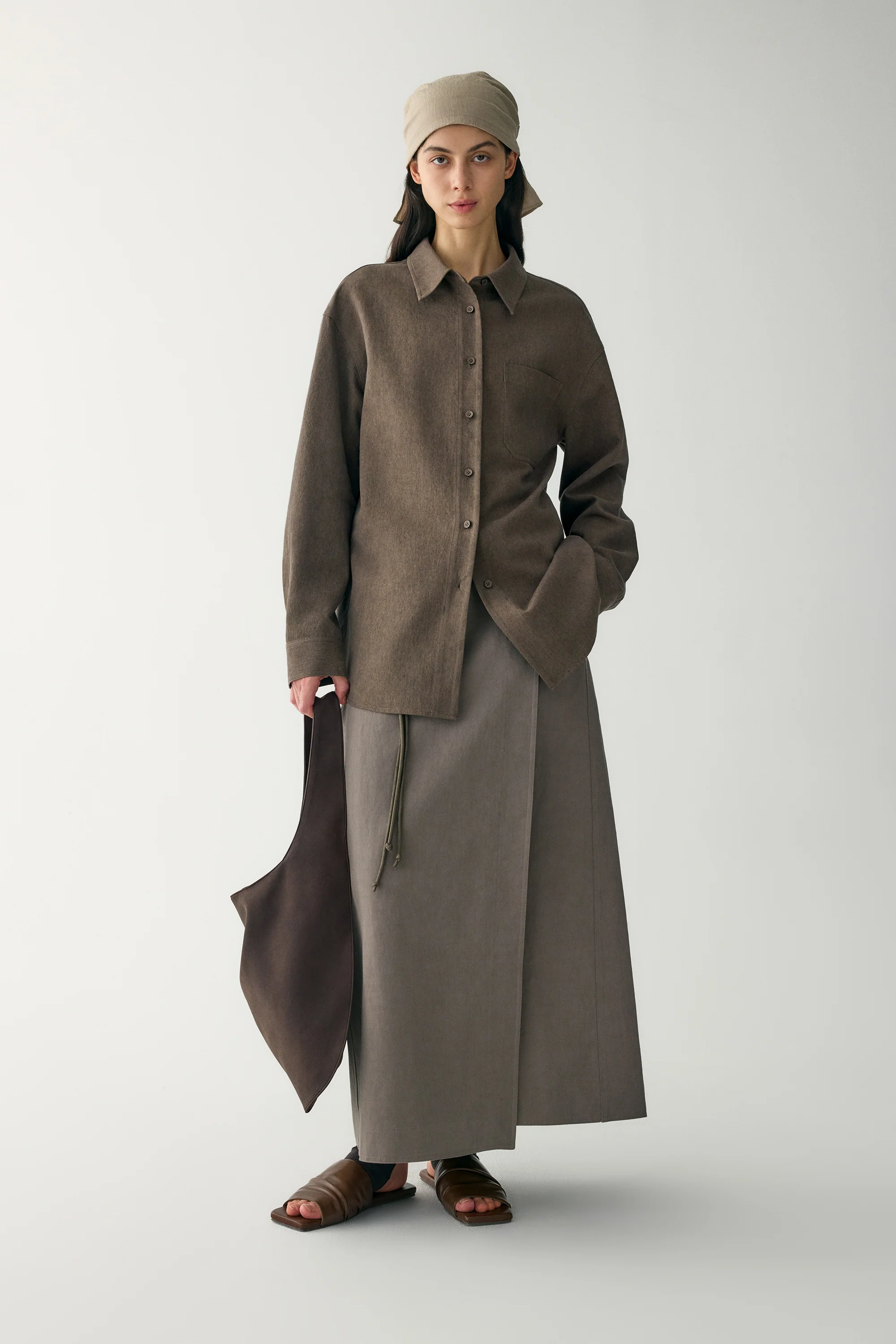 Suede Shell Shoulder Bag - Image 8