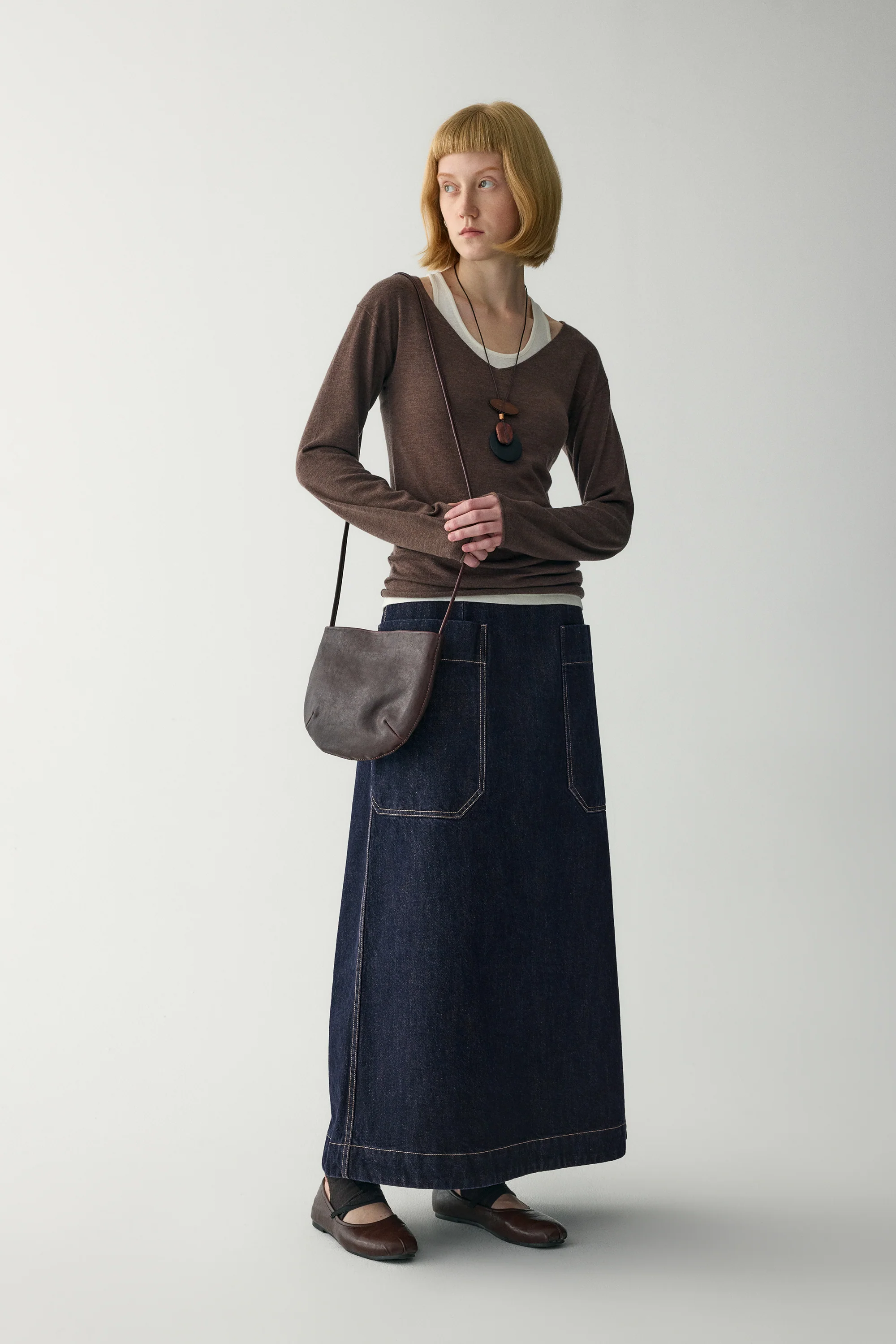 Calfskin Half Moon Crossbody Bag - Image 3