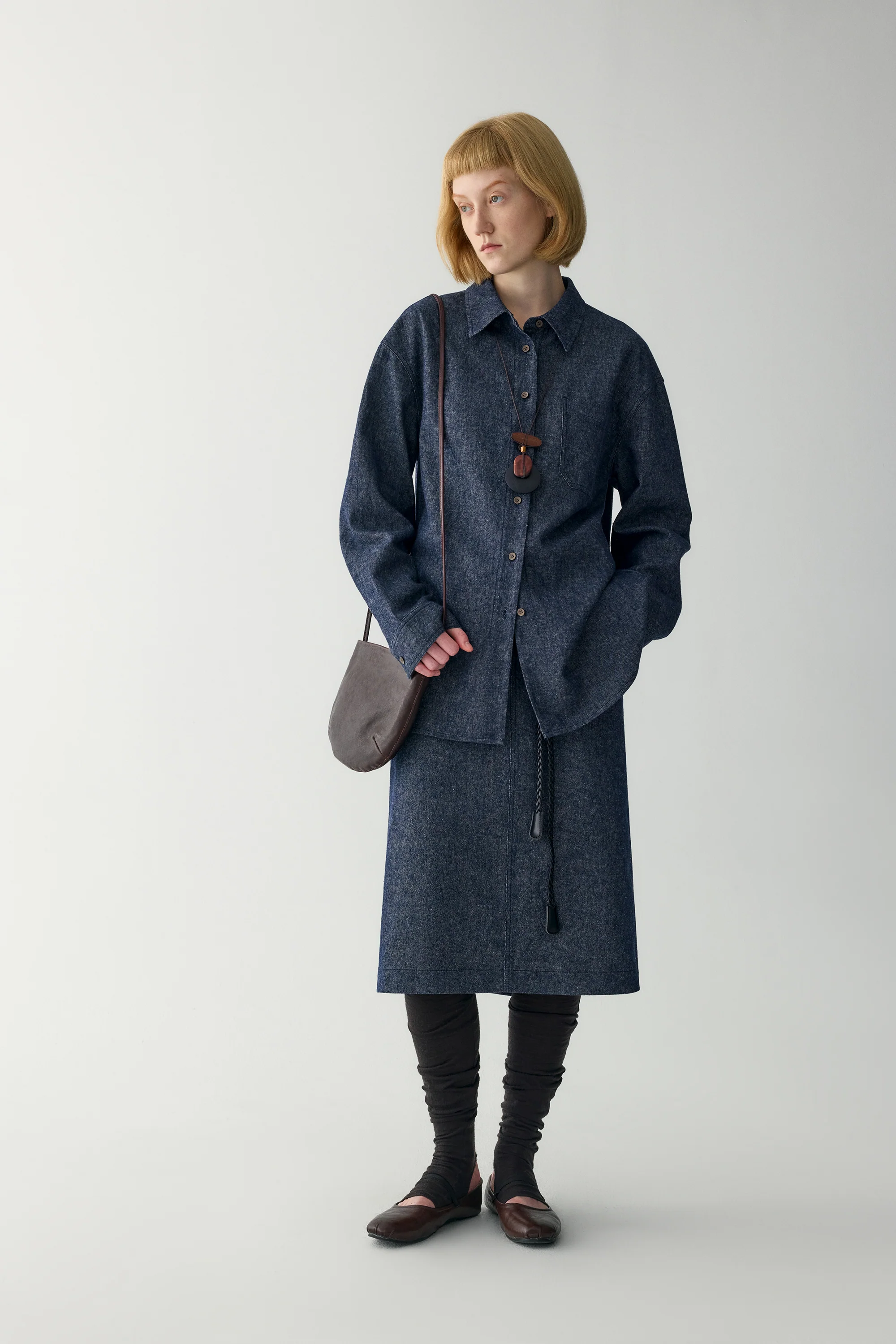 Calfskin Half Moon Crossbody Bag - Image 4