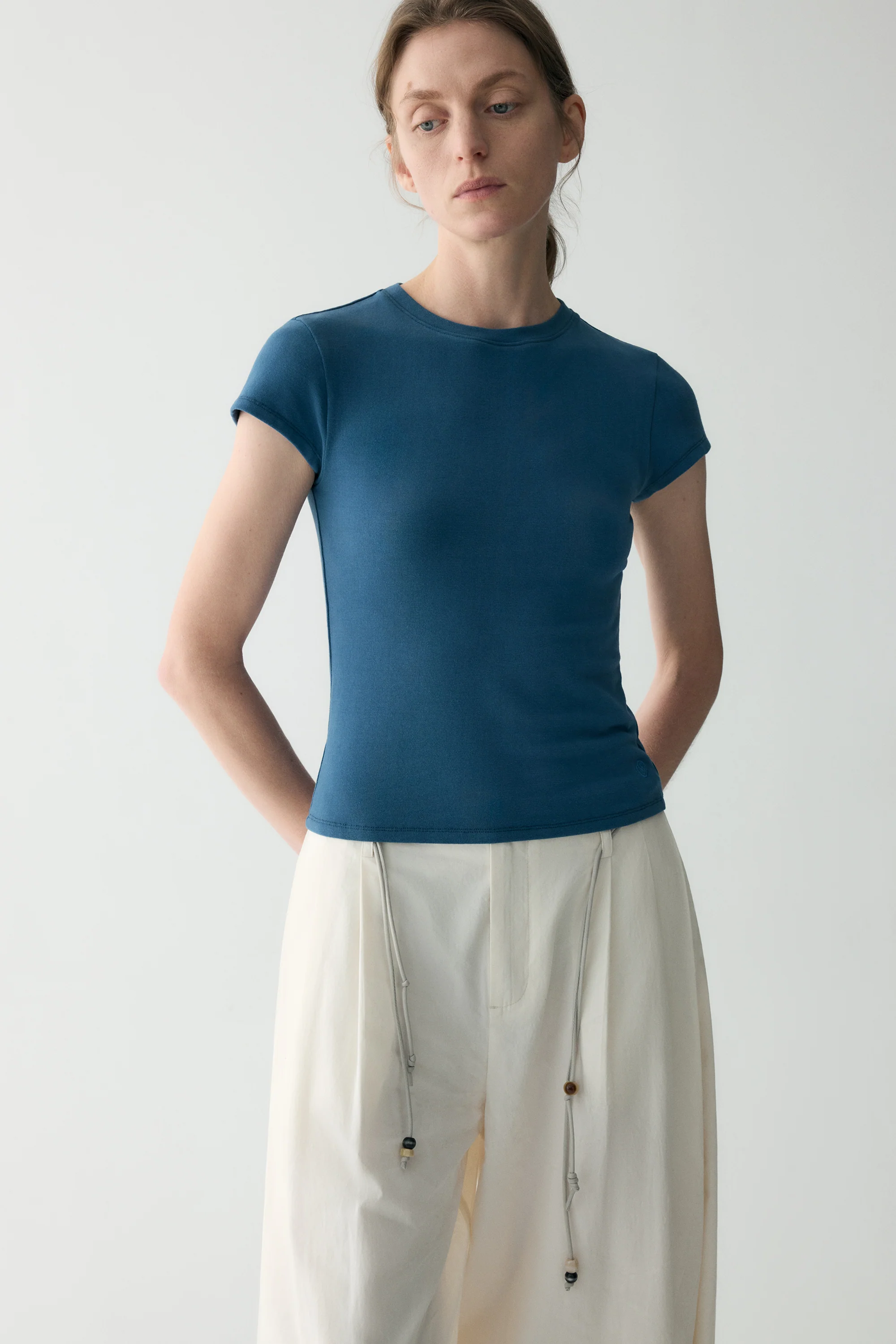 Slim Scoop-neck Cotton T-shirt - Image 16