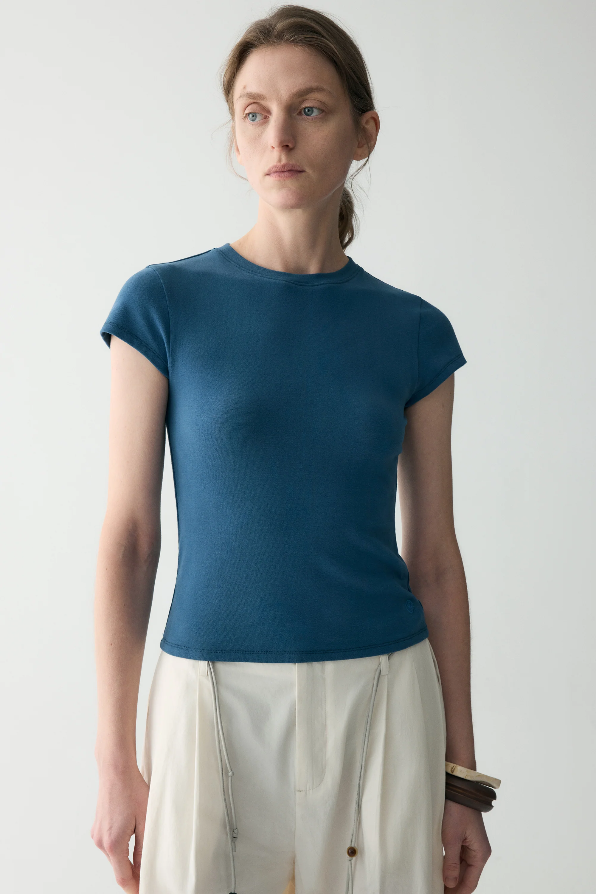 Slim Scoop-neck Cotton T-shirt - Image 17