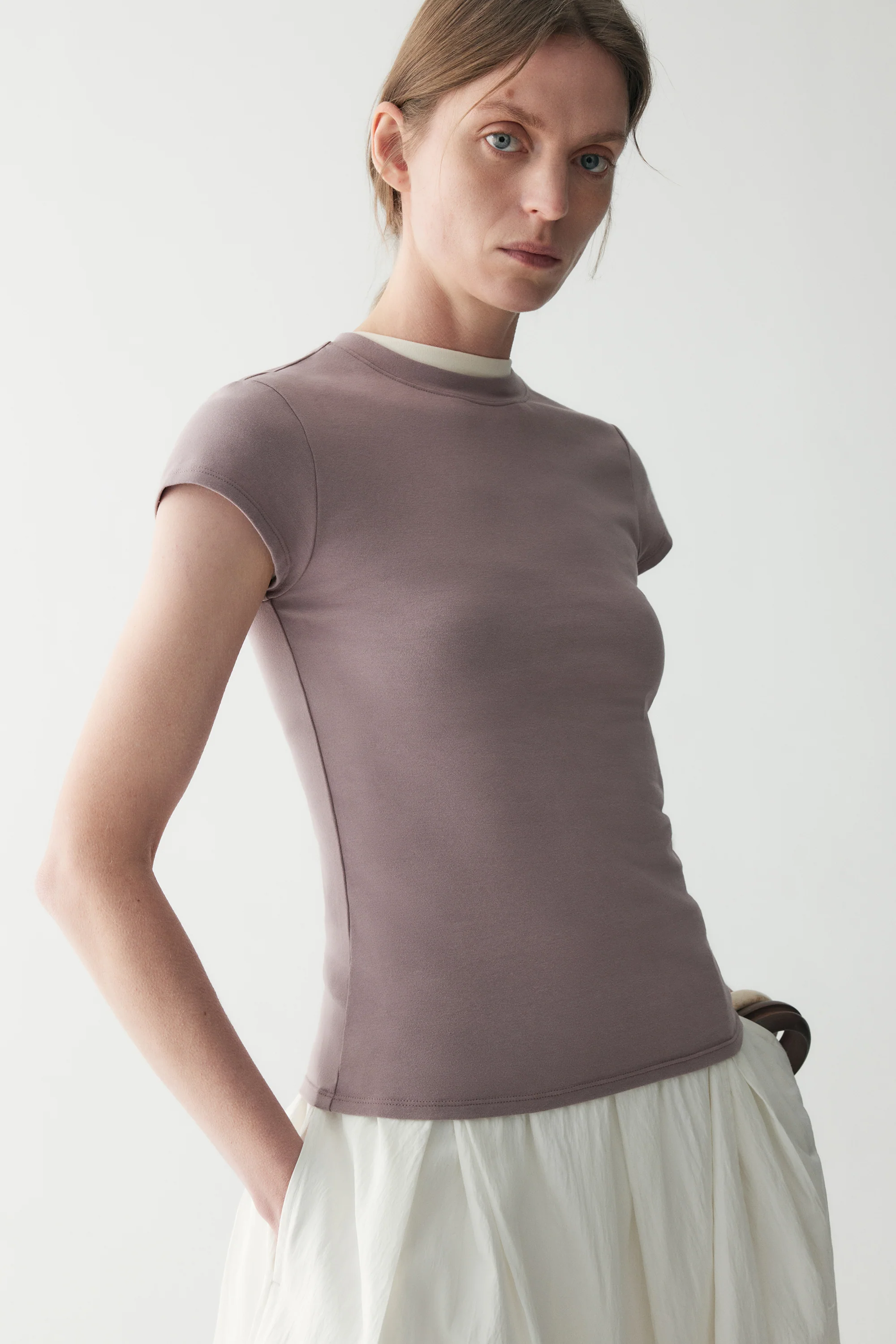 Slim Scoop-neck Cotton T-shirt - Image 6