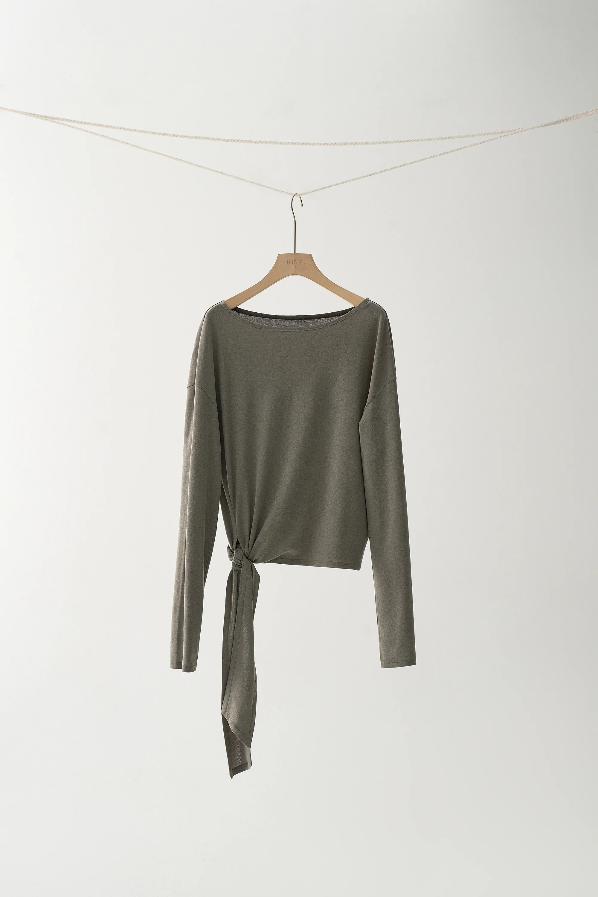 Long-sleeved Waist-knot Top - Image 2