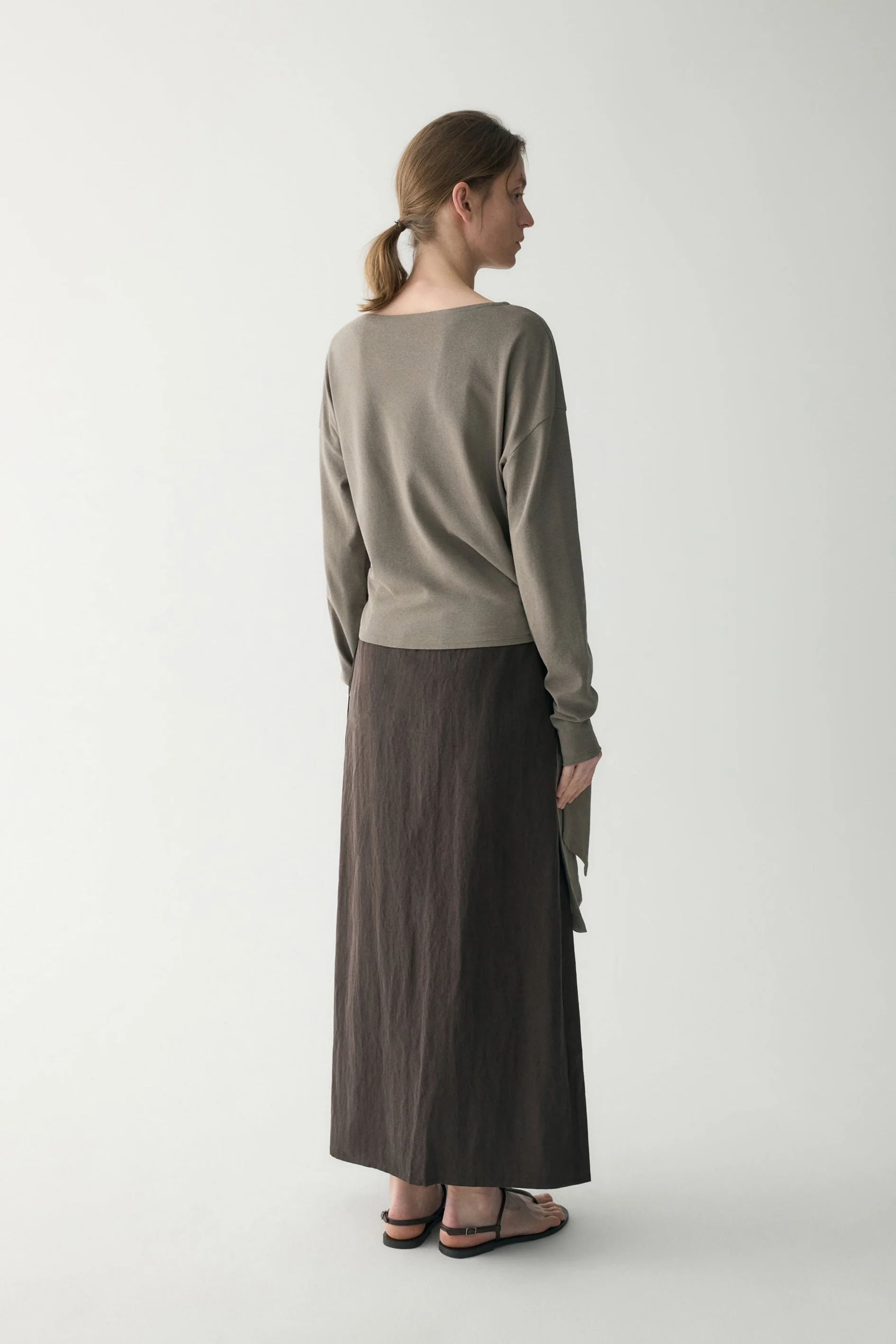 Long-sleeved Waist-knot Top - Image 5
