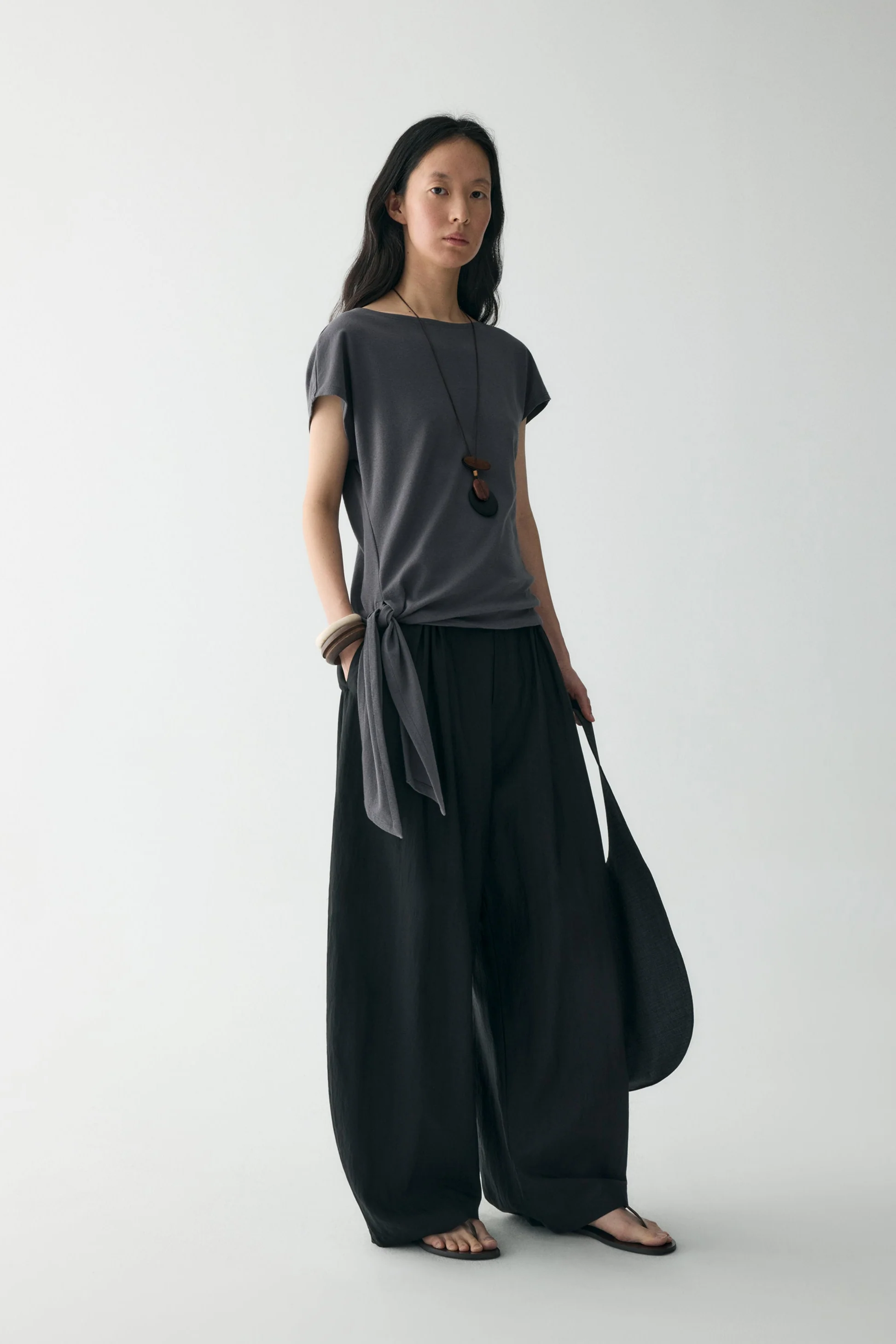 Short-sleeved Waist-knot Top - Image 13
