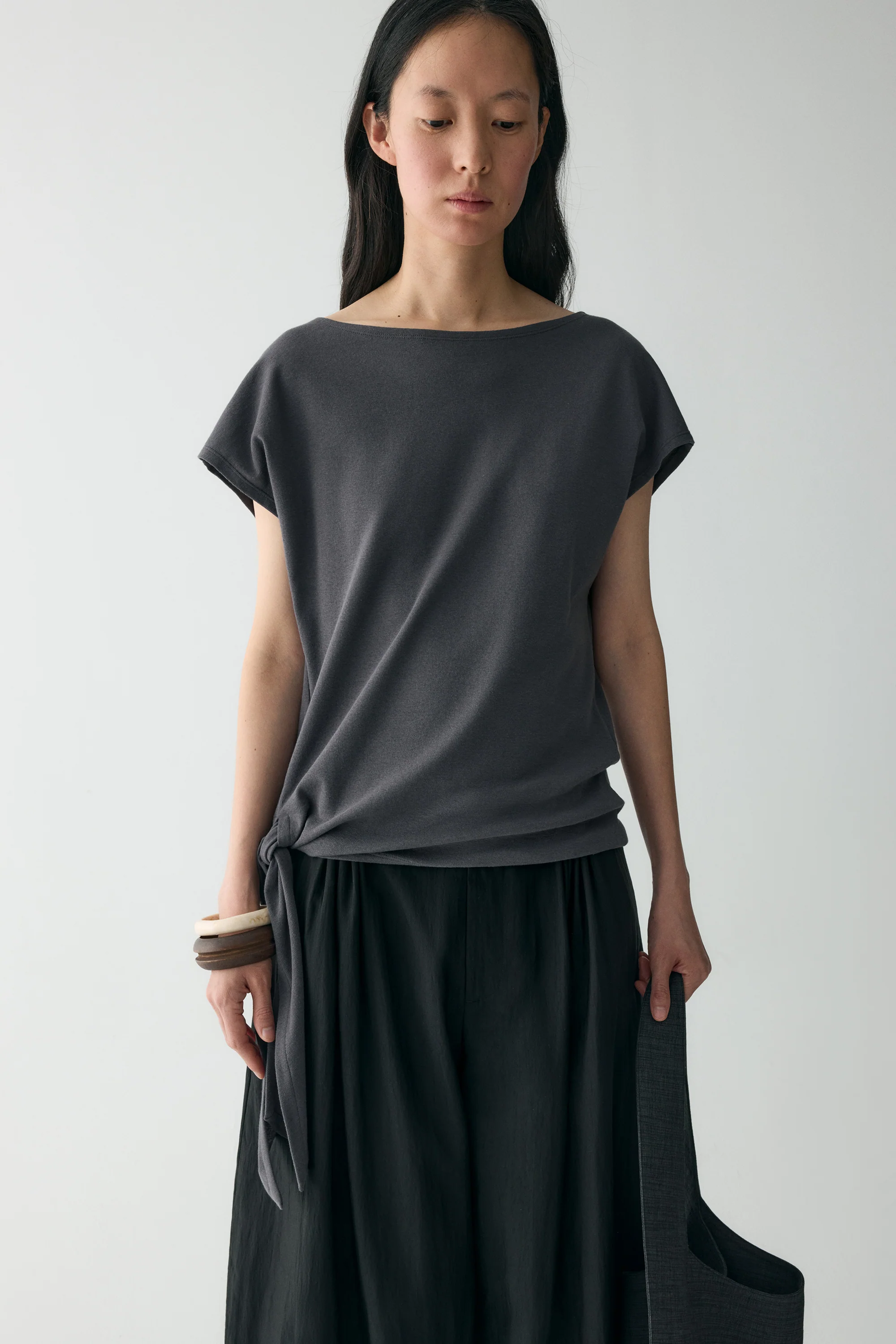 Short-sleeved Waist-knot Top - Image 15