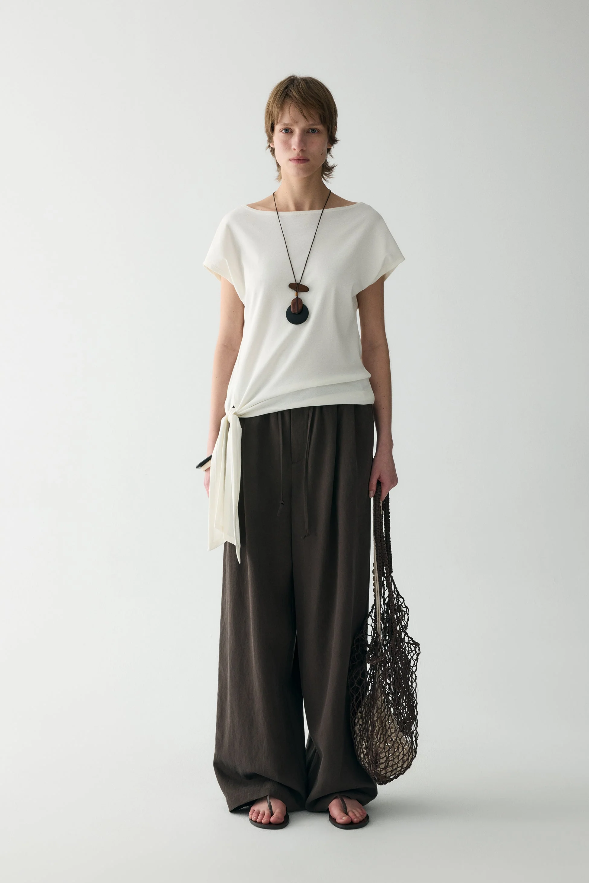 Short-sleeved Waist-knot Top - Image 17