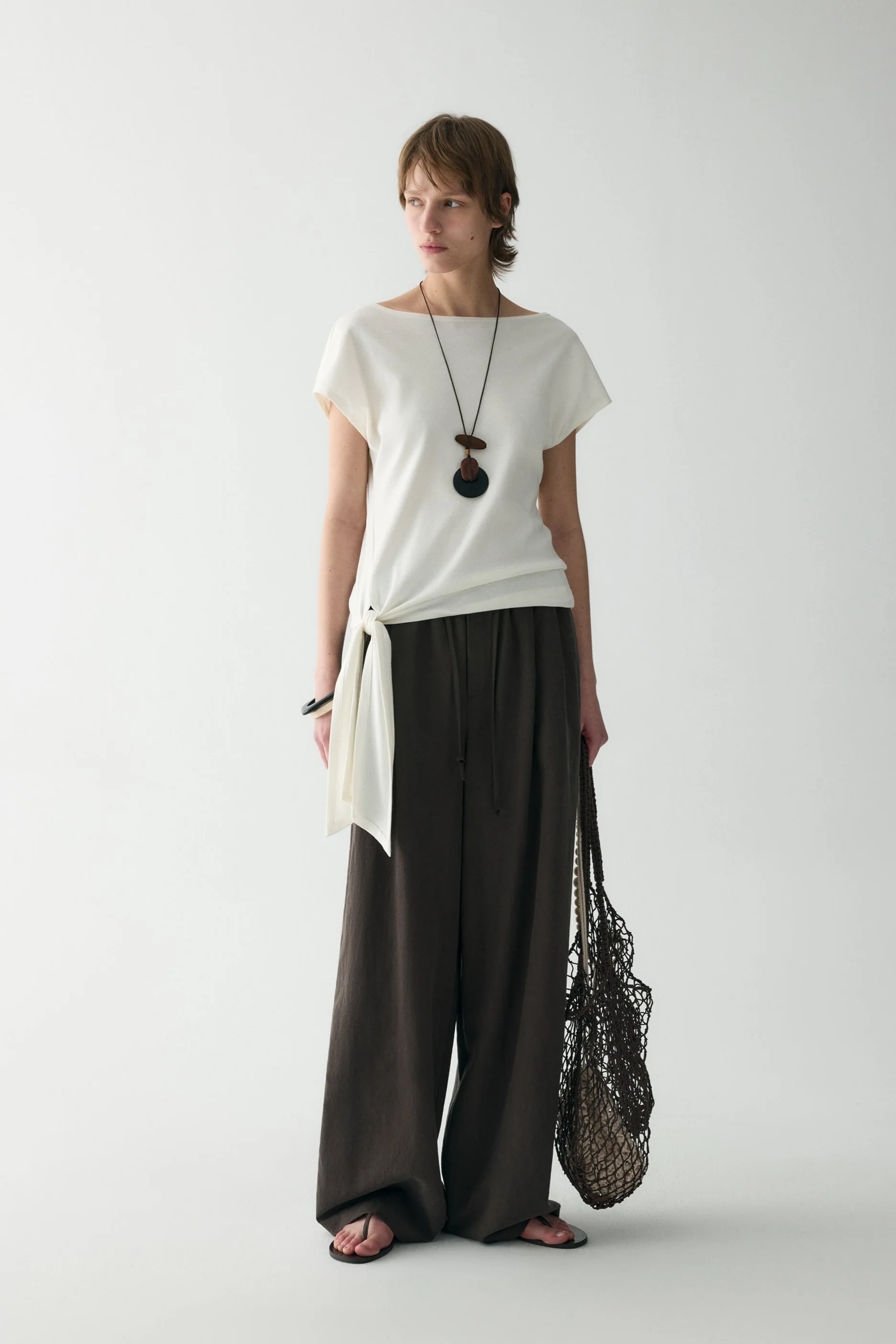 Short-sleeved Waist-knot Top - Image 18