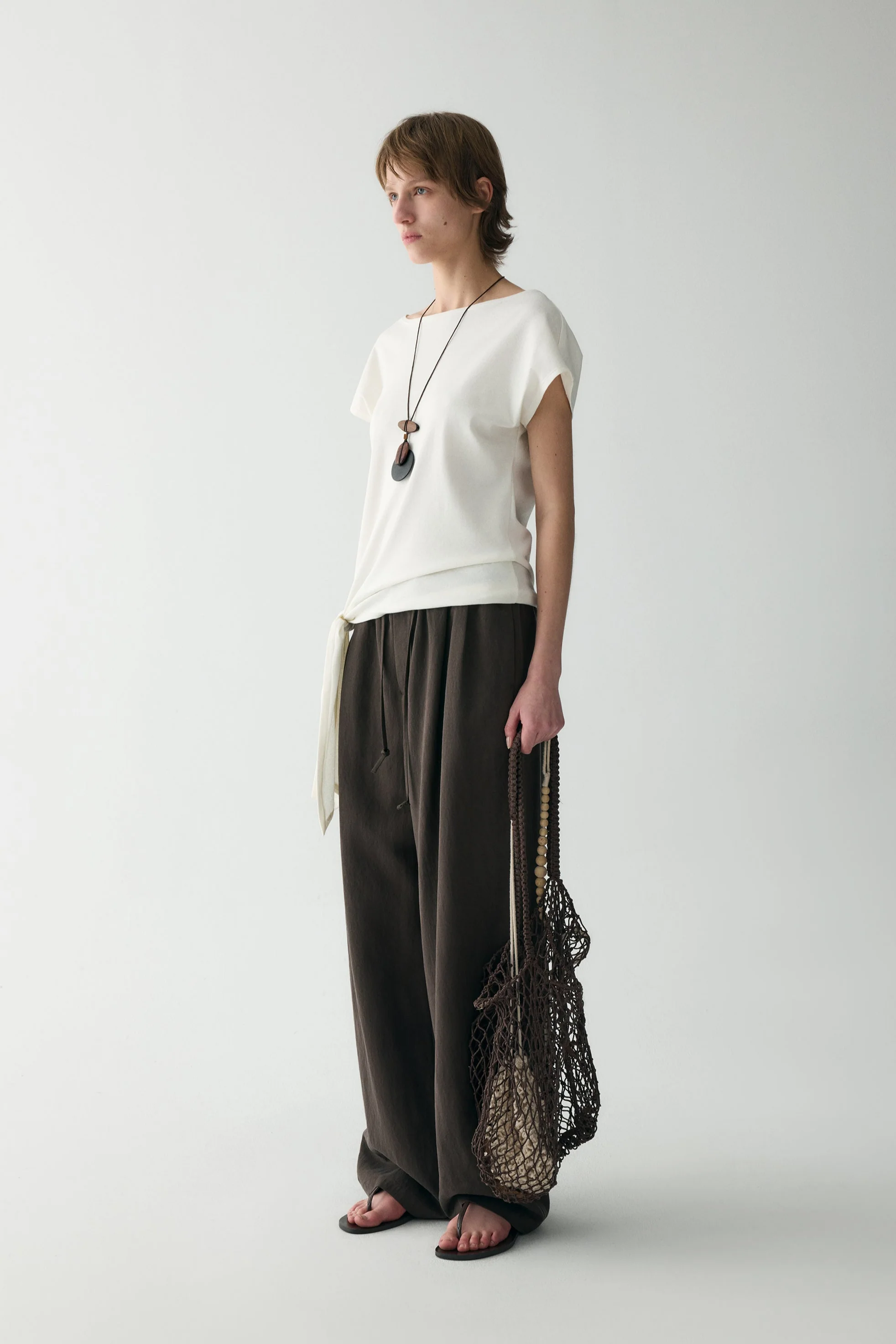 Short-sleeved Waist-knot Top - Image 19
