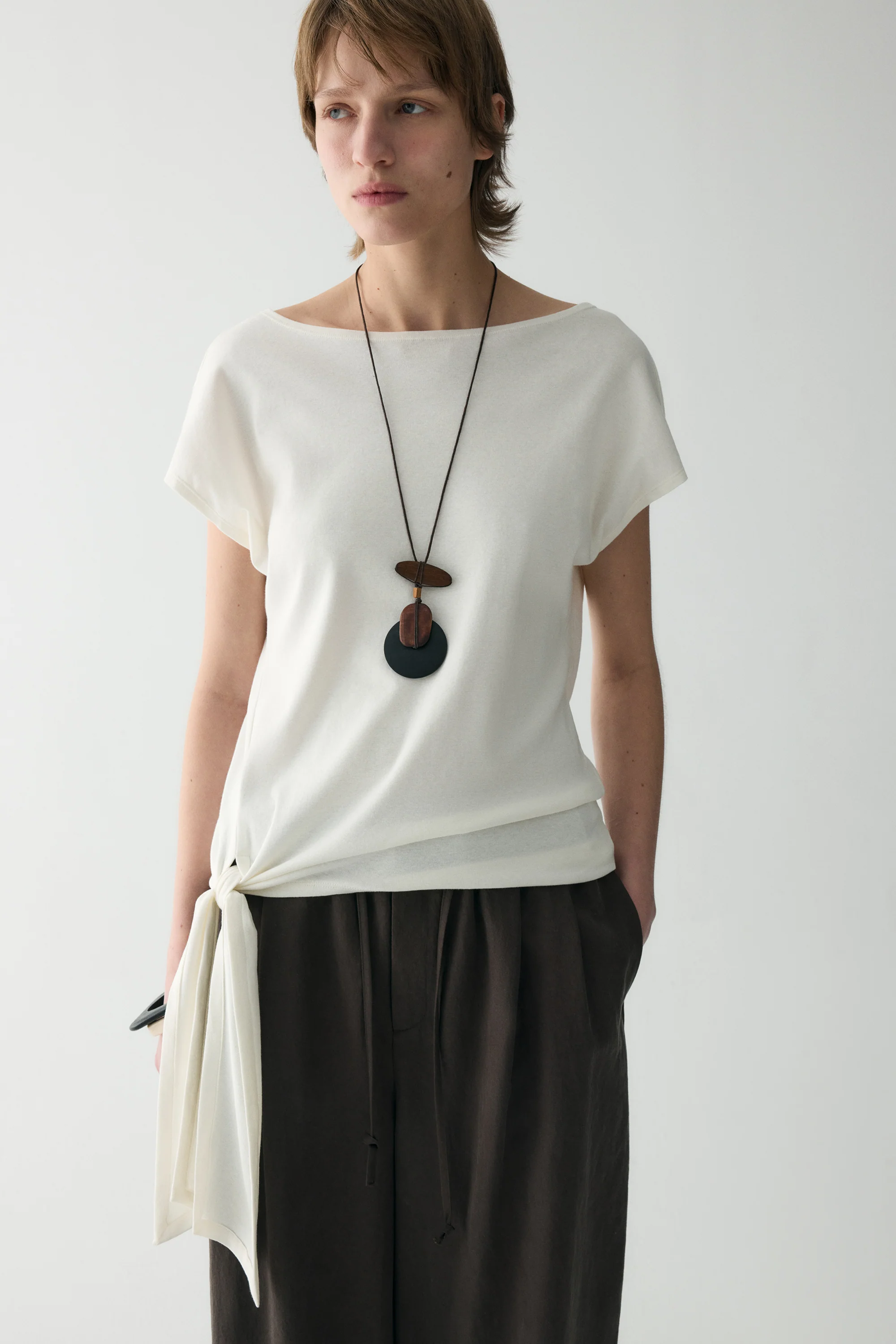 Short-sleeved Waist-knot Top - Image 20