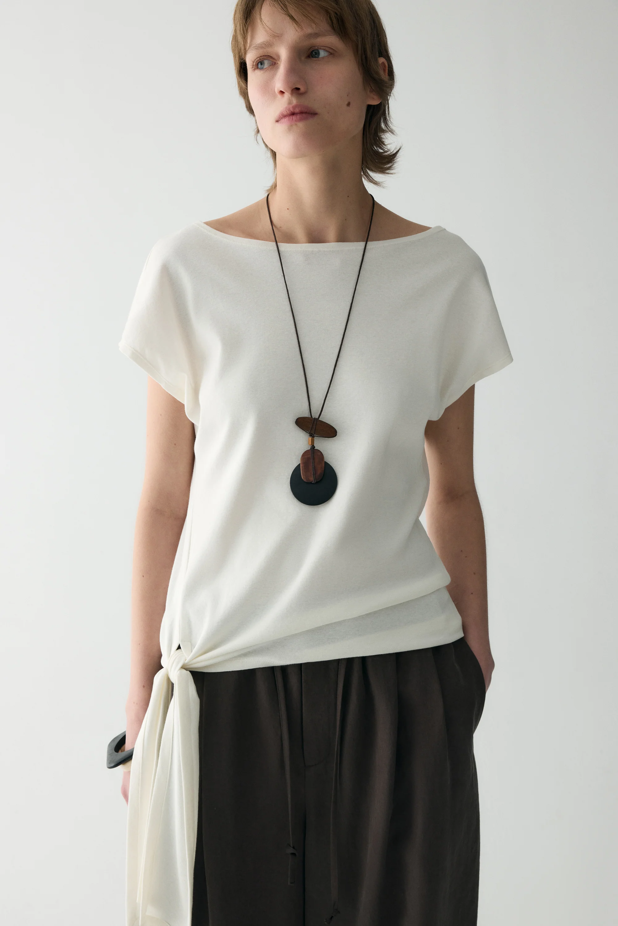 Short-sleeved Waist-knot Top - Image 21