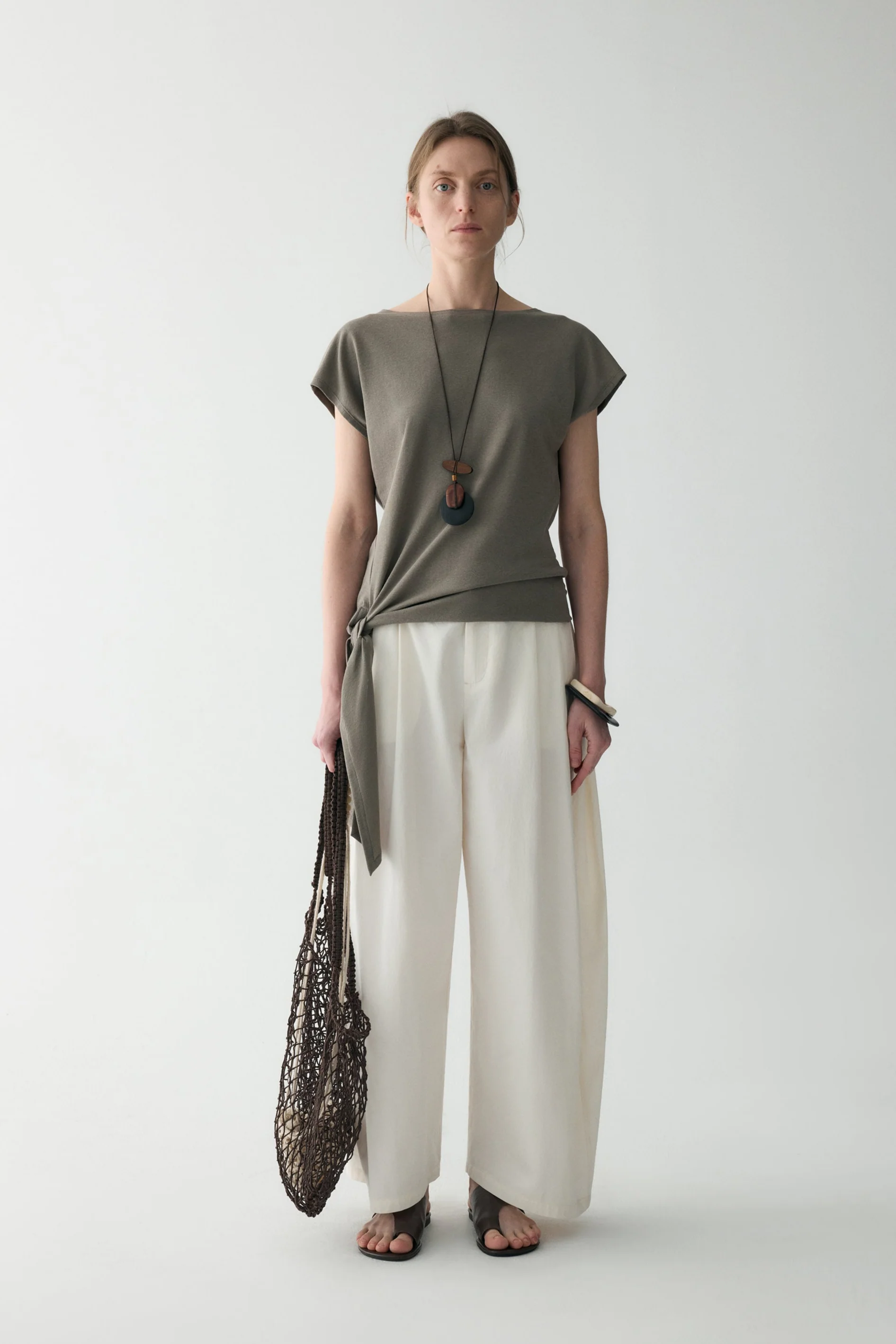 Short-sleeved Waist-knot Top - Image 3