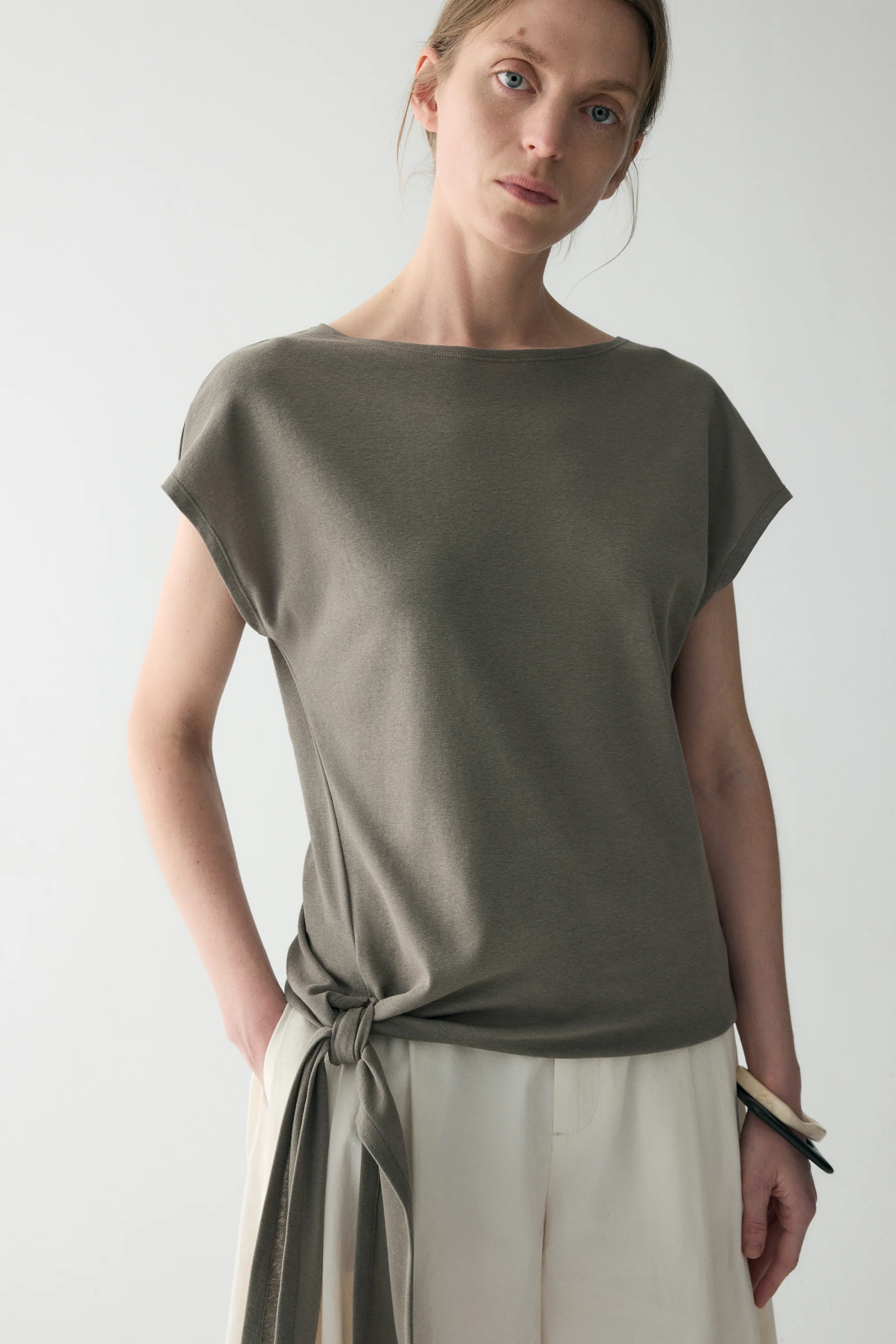 Short-sleeved Waist-knot Top - Image 6