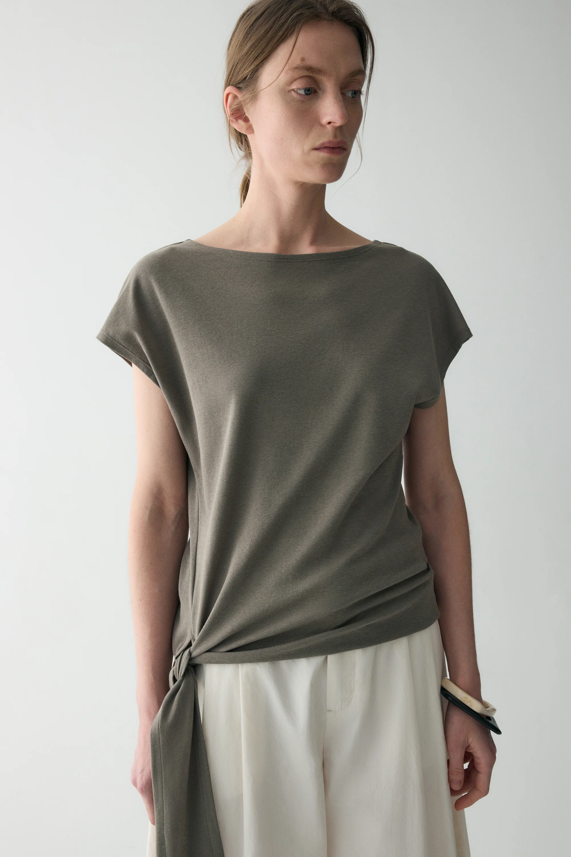 Short-sleeved Waist-knot Top - Image 7