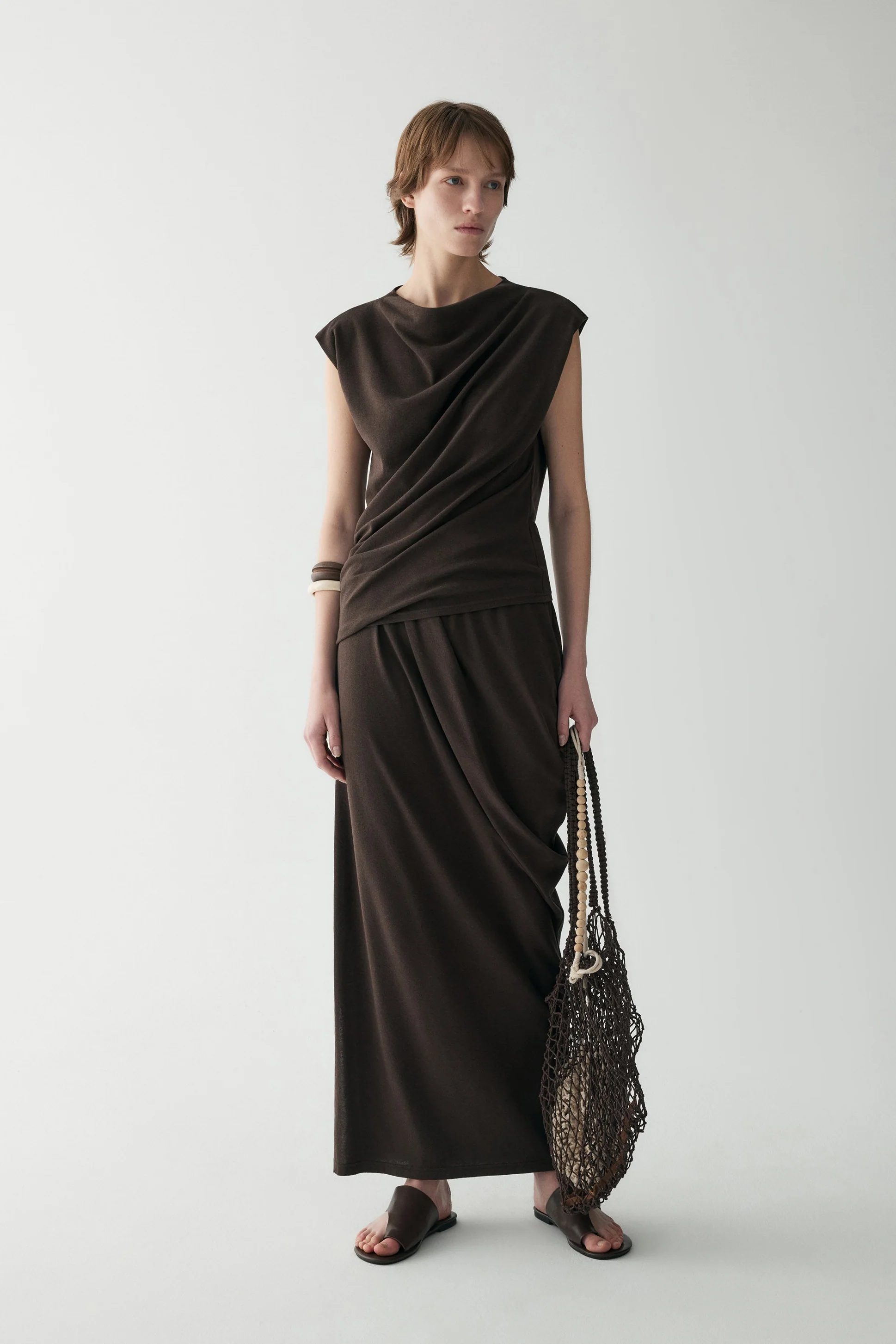Cotton-linen Pleated T-shirt - Image 13